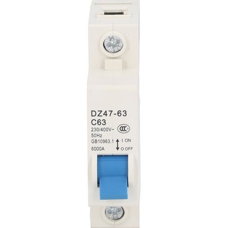 Miniatur-1p-leistungsschalter, Fehlerstrom-trennschalter, Din-schienenmontage, 230 V/400 V, 63 A, Dz47-63 C63