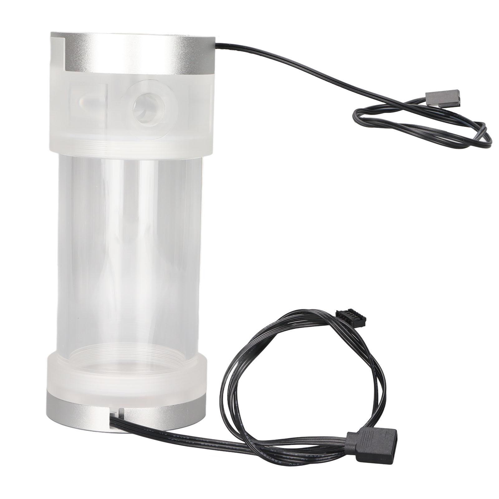 200 Ml Flüssigkeitskühlbehälter Mit Rgb-temperaturanzeige, 160 Mm G1/4 Zylindrisch Für Computer, Silber-weiße Farbe.