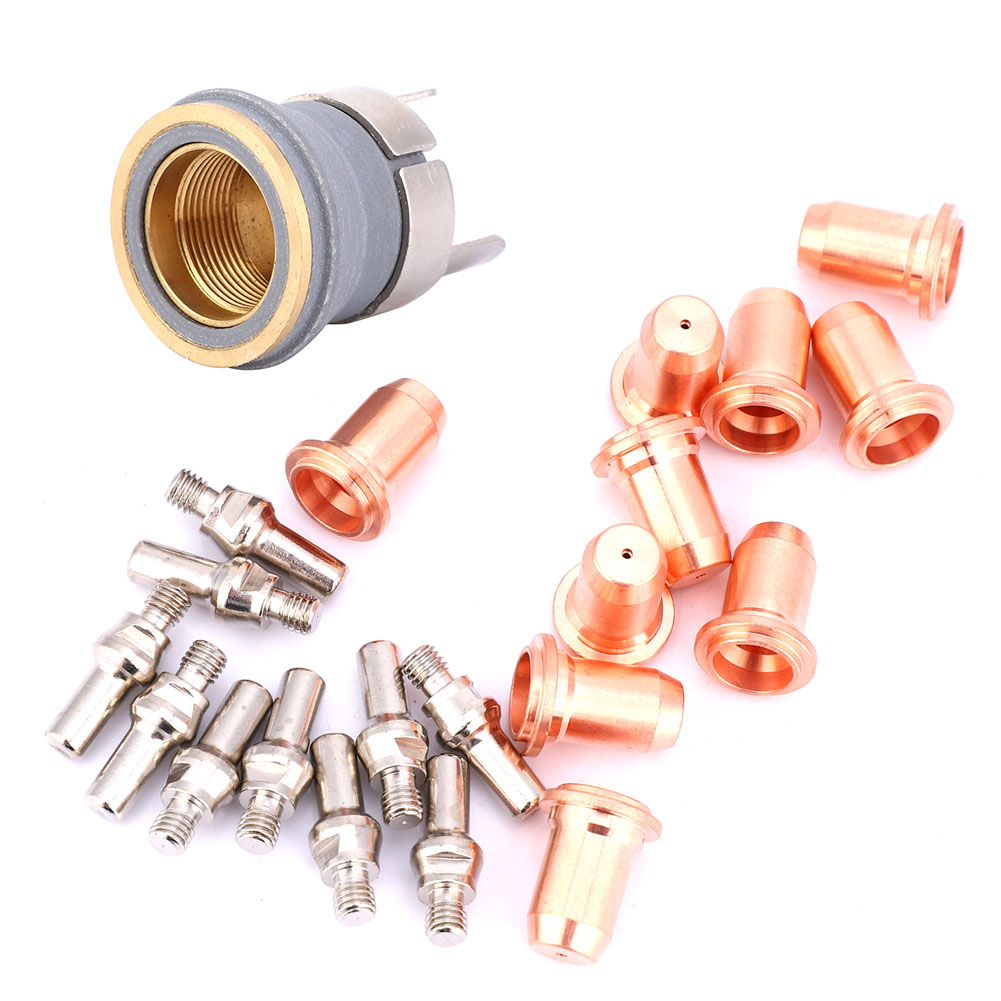 22 Verbrauchsmaterialien Für Pt60 Pt40 Plasmaschneidbrenner, 1,0 Mm Düse, Schutzelektrode, Düse, Abstandshalter.