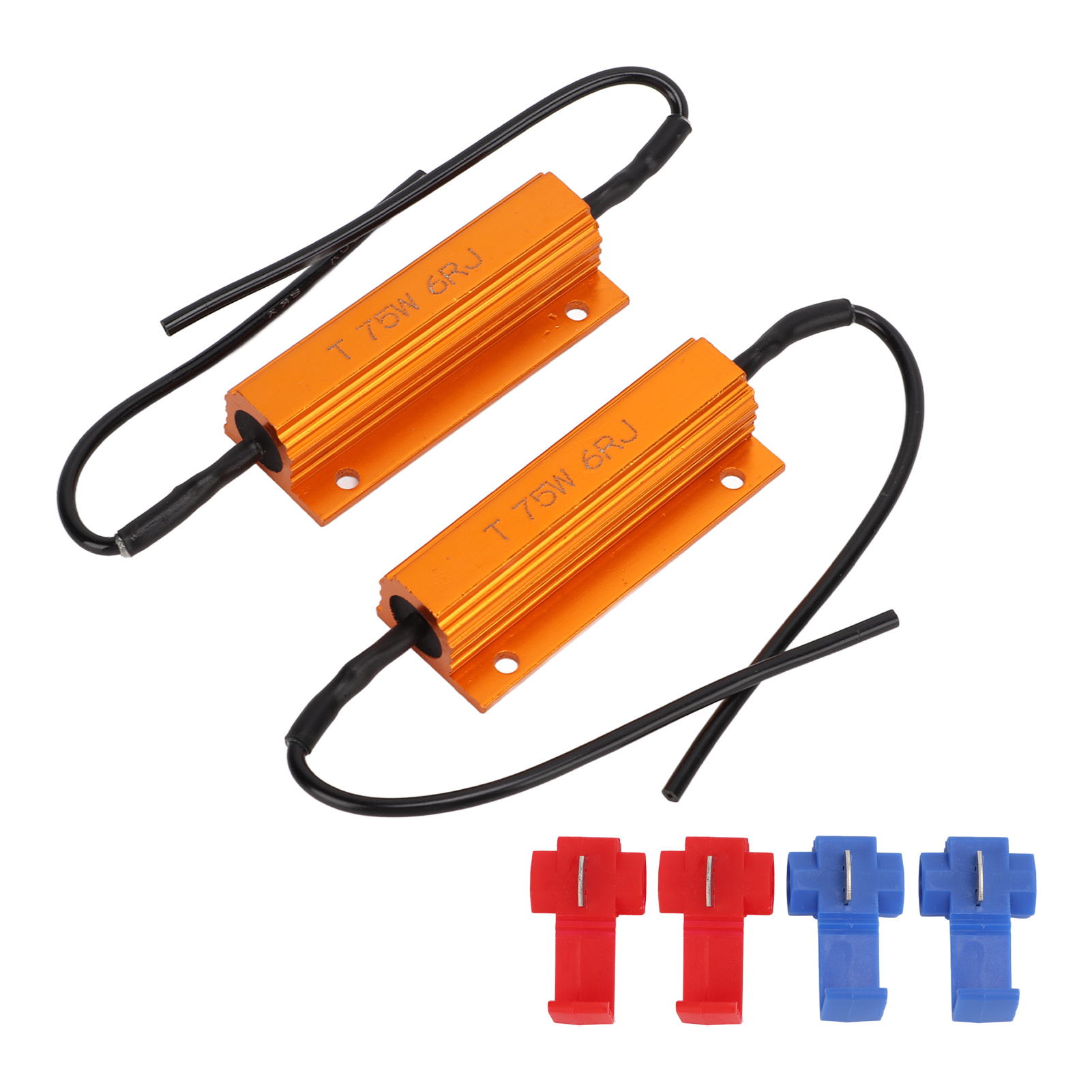 Packung Mit 2 75w 6ω Lastwiderständen Für Tragbare Led-lampen, Mit Widerstandsdekodierung Und Lastschutz.