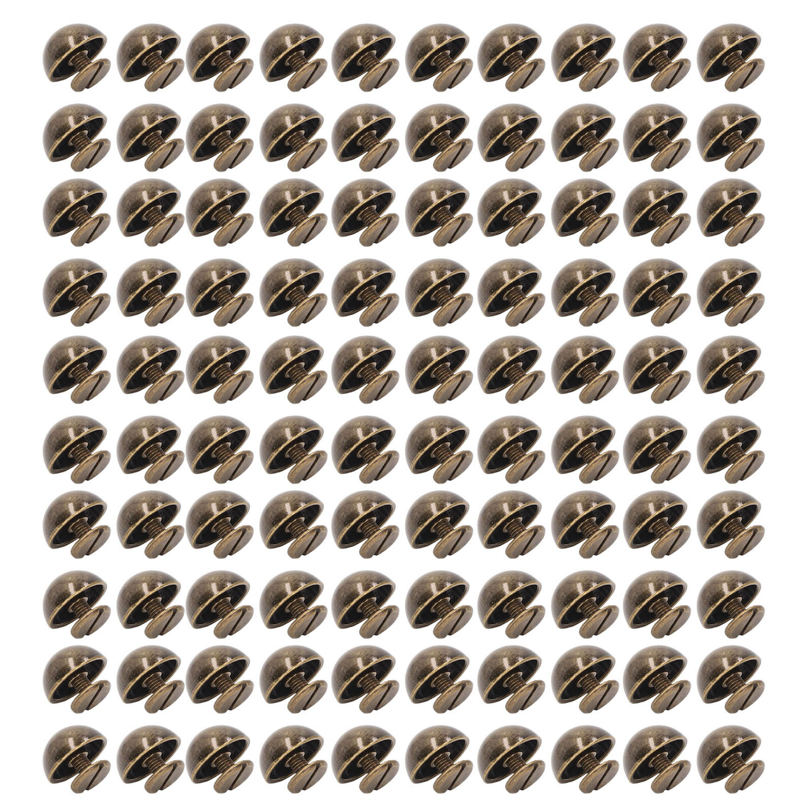 Packung Mit 100 Stück 10 Mm Rundkopf-pilznieten, Bronze-finish, Vergoldete Legierung, Für Punk-kleidung Und -schuhe.
