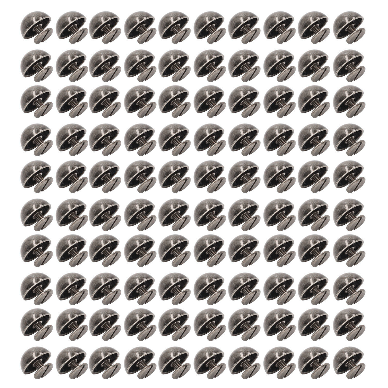 Packung Mit 100 Stück 10 Mm Rundkopf-pilznieten, Versilbert, Legierung, Für Punk-kleidung Und -schuhe.