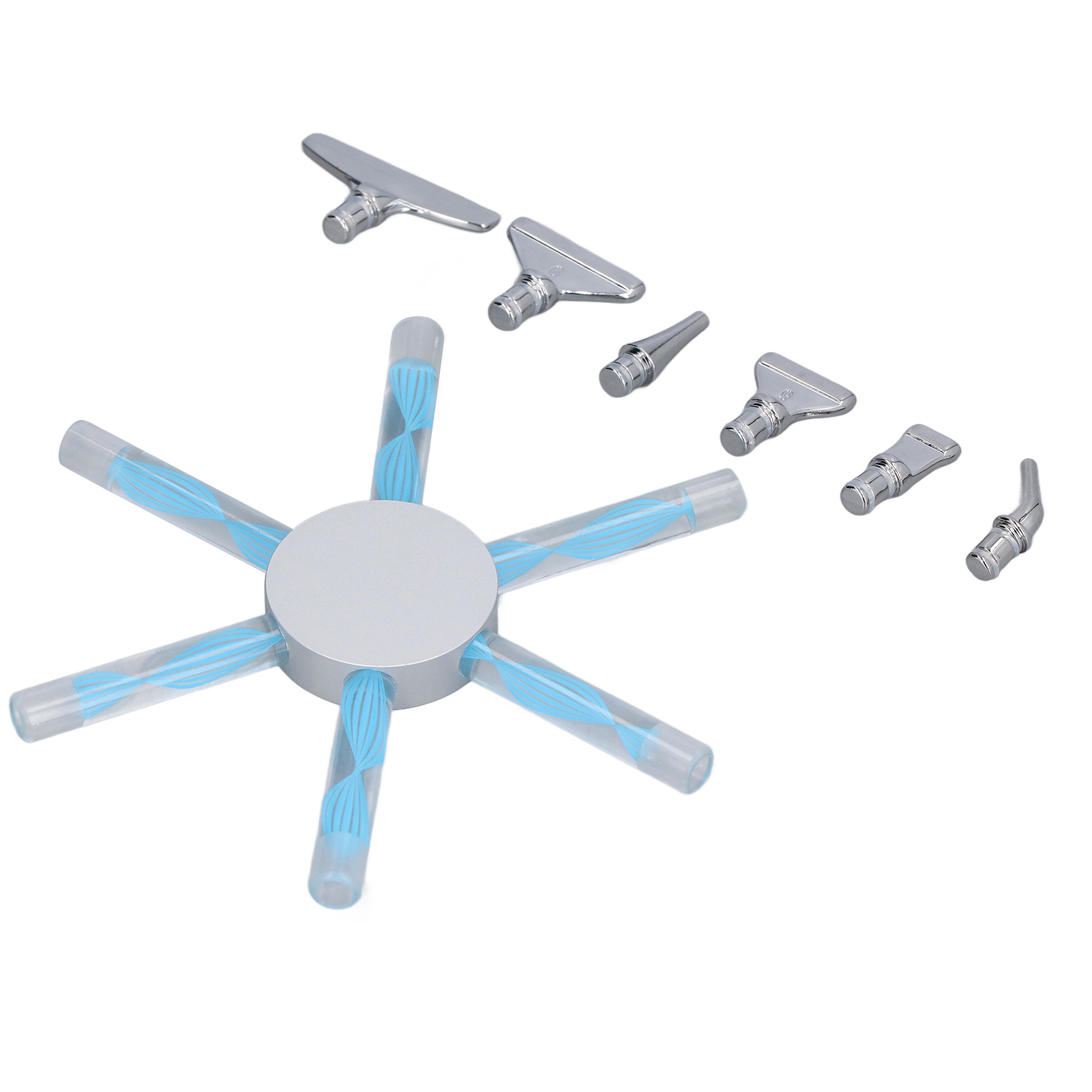 Diamantmalerei-set Mit 6 Blauen Metallspitzen, Diy 5d Mehrpunkt-diamantmalerei-werkzeug