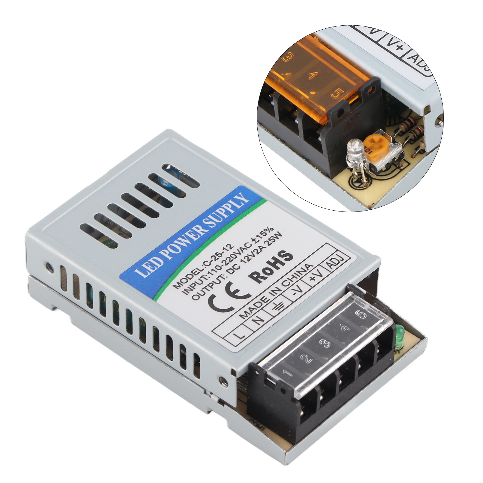 Professionelles 25-w-12-v-led-netzteil, Wasserdicht, Schaltbar, Ac 110/220 V
