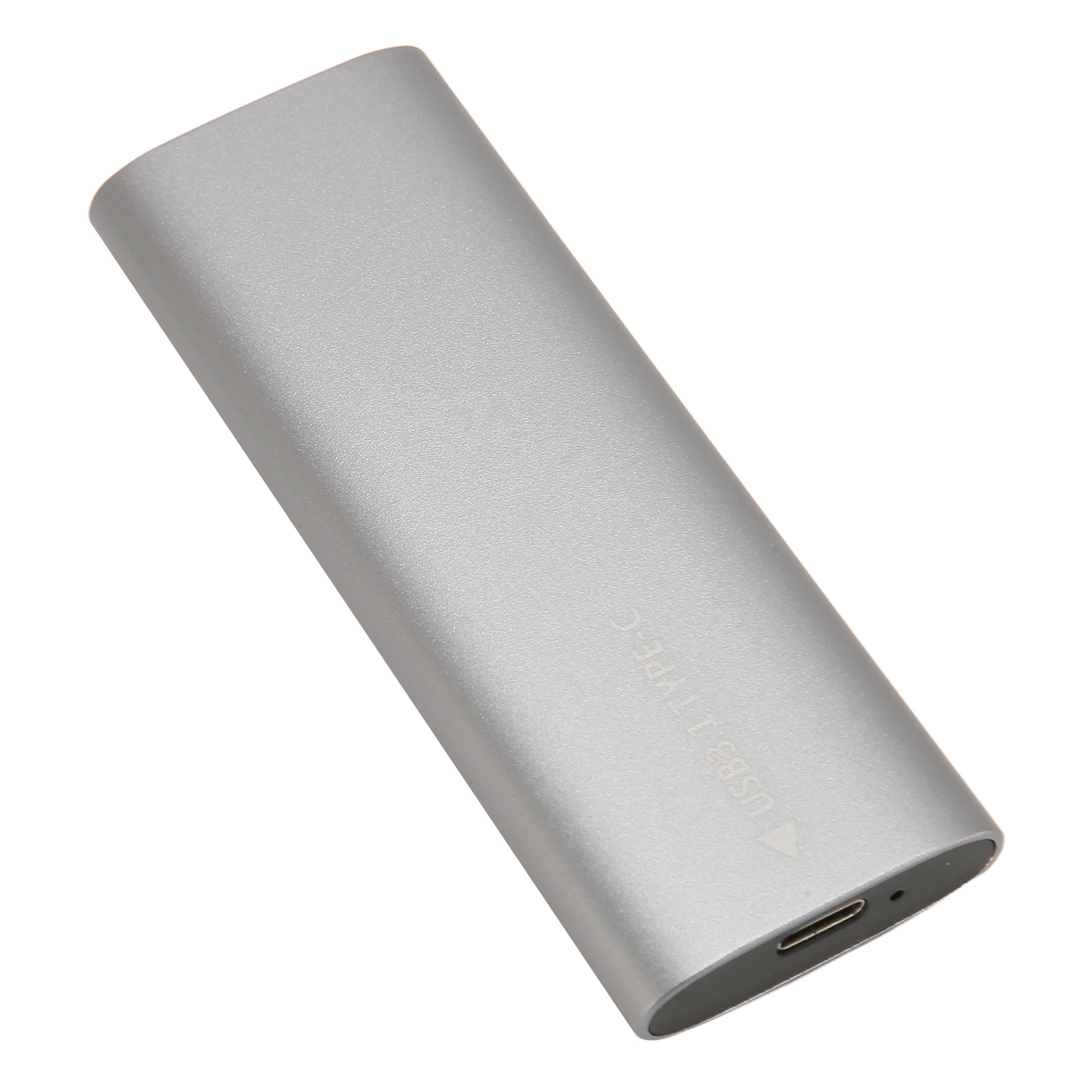 M.2 Sata Usb-c 3.1 10 Gbit/s Uasp Ssd-gehäuse, Aluminiumlegierungs-finish, Kompatibel Mit M.2 Sata Typ C Ssds (2280, 2260, 2242 Und 2230 Formate), Nvme-protokoll, Silberne Farbe.