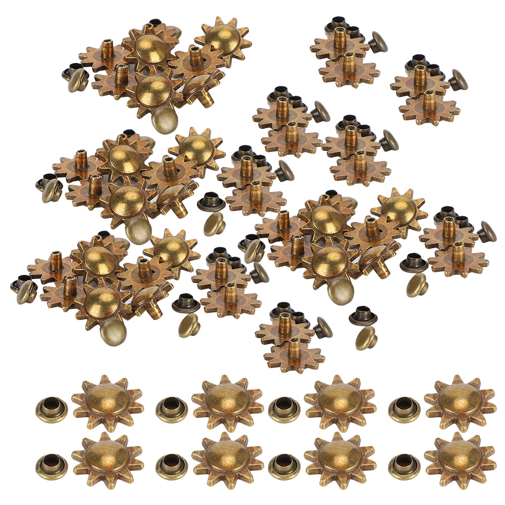 100 Sonnenblumenförmige Nieten Für Kleidung, Schuhe Und Taschen - Diy-dekorationszubehör (bronze)