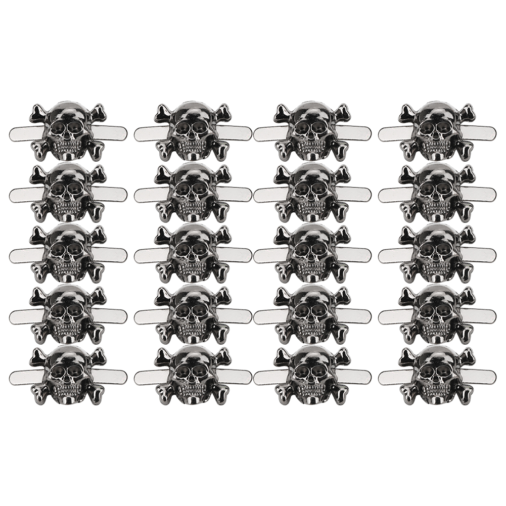 Packung Mit 20 Punk-totenkopfnieten, Rutheniumfarbe, 13 X 15 Mm, Zur Herstellung Von Armbändern, Taschen, Kleidung Und Lederwaren.