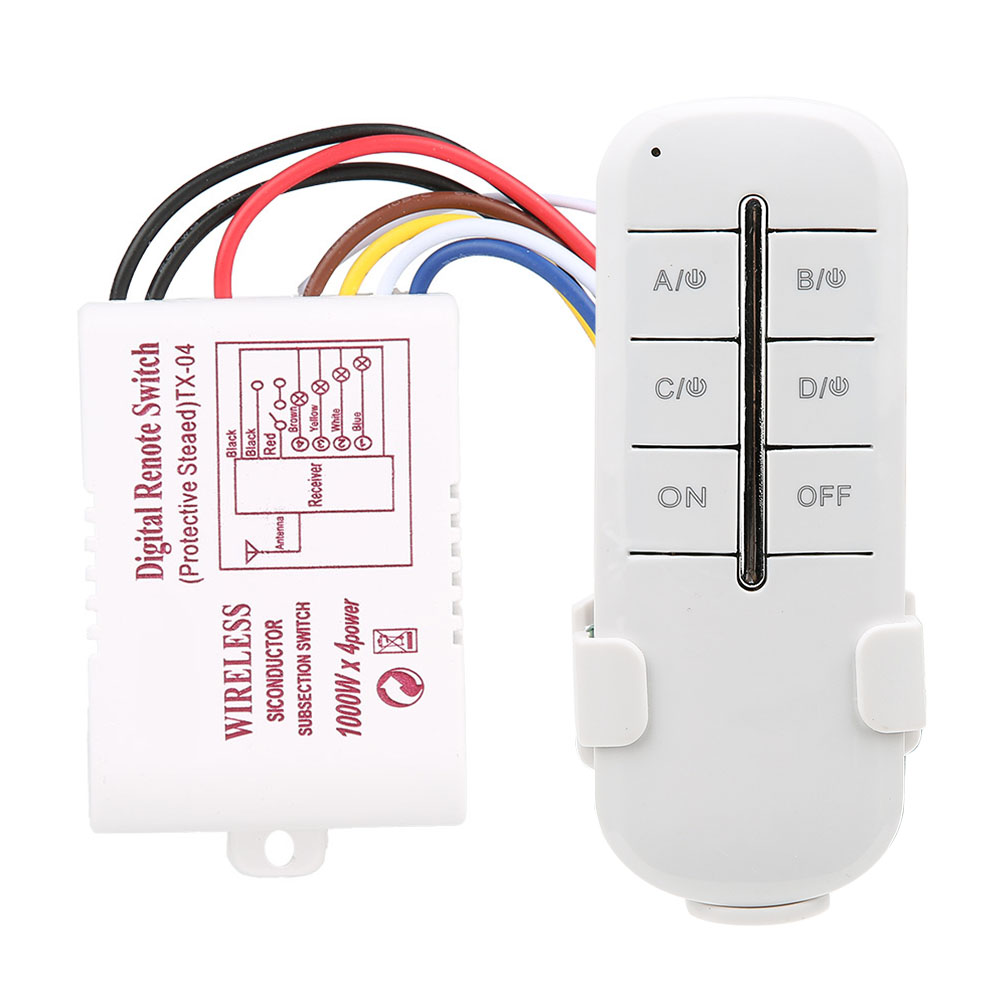 Rf-fernschalter Für Drahtlose Empfängerlampe Ein/aus Ac180-240v (4 Kanäle 41000w)