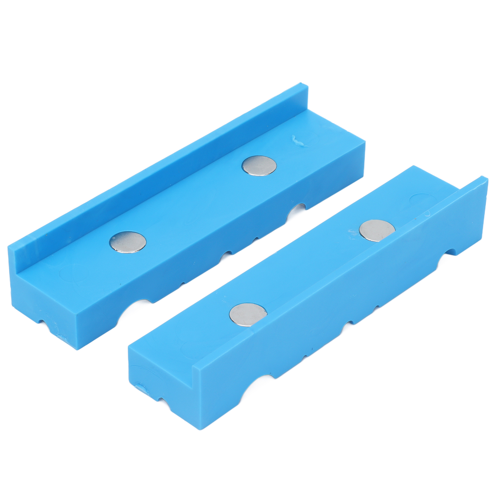 Set Aus 2 Magnetischen Schraubstockbacken Aus Abs (14 Cm) Mit Geriffeltem Schutz Zum Spannen