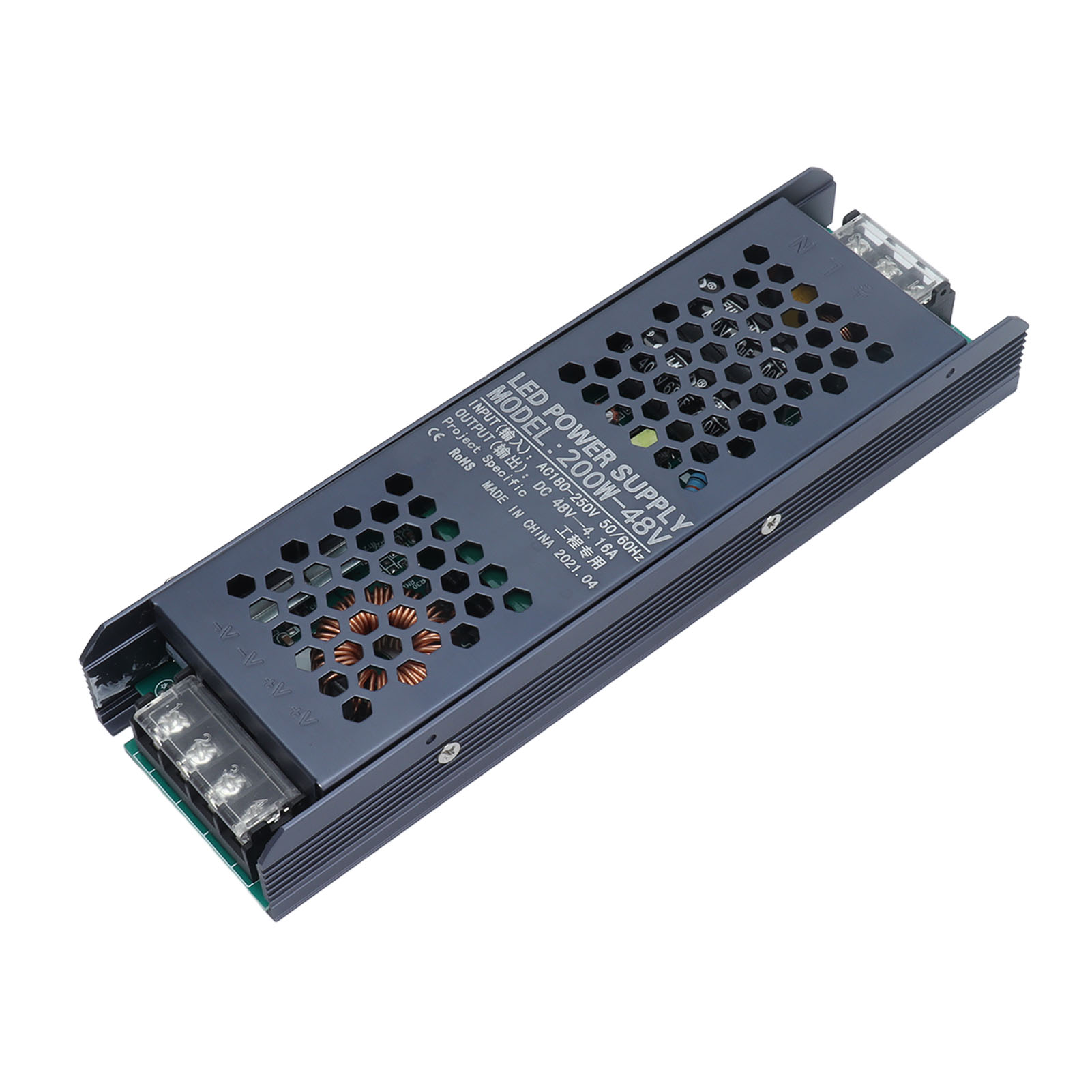 Schaltnetzteil Für Leds, Magnetischer Transformator, Langer Schwarzer Streifen, 48 V Ac 180–250 V, 200 W, 4,16 A