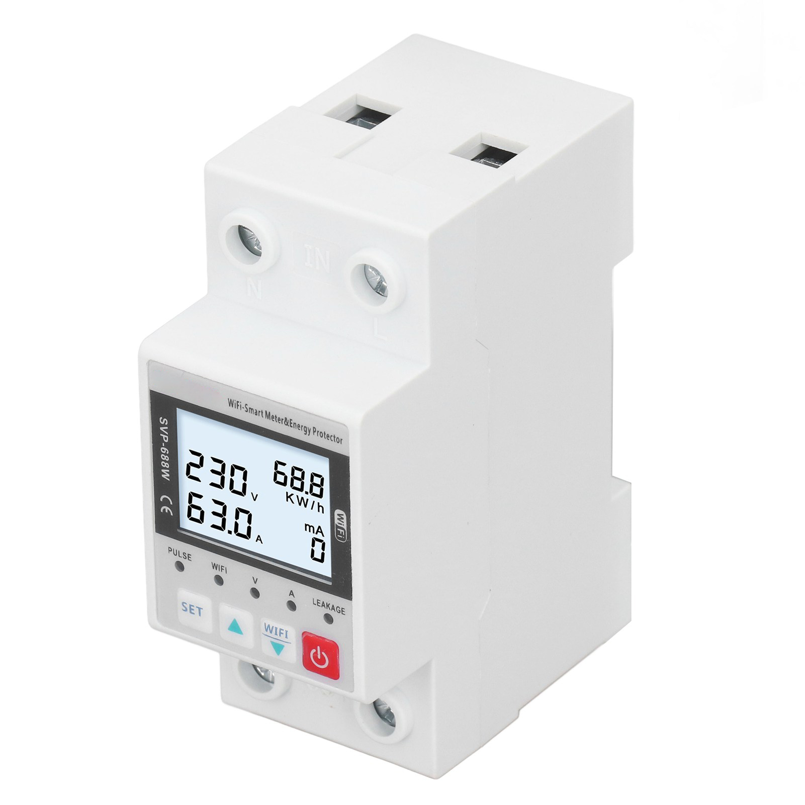 Überspannungs- Und Unterspannungsschutz, Wlan, 230 V, 50 Hz/60 Hz, 63 A, Mit Fernbedienung Und Hintergrundbeleuchtung