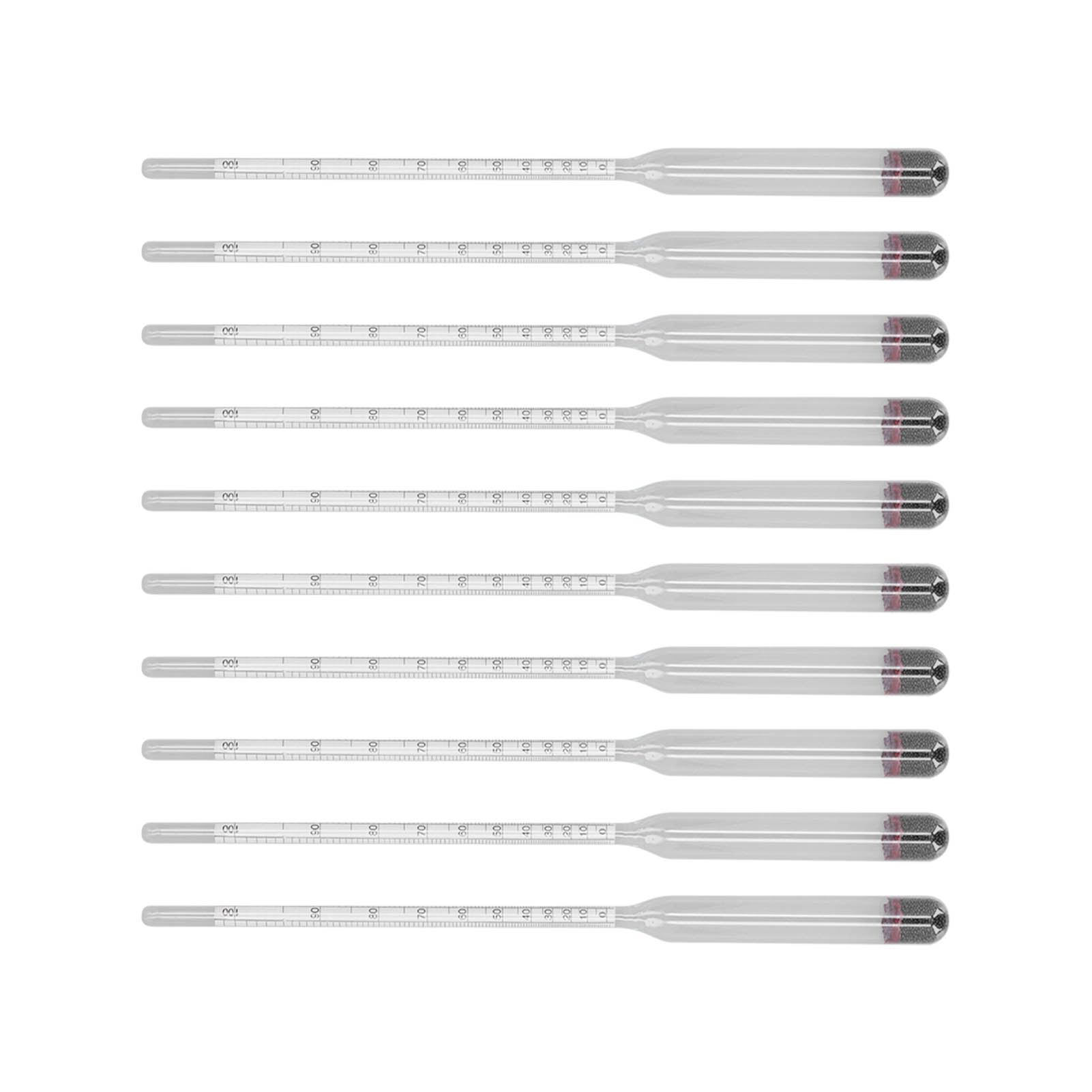 10-teiliges Glas-hydrometer-set Für Bier Und Wein, Ideal Für Das Heimbrauen (0-100).