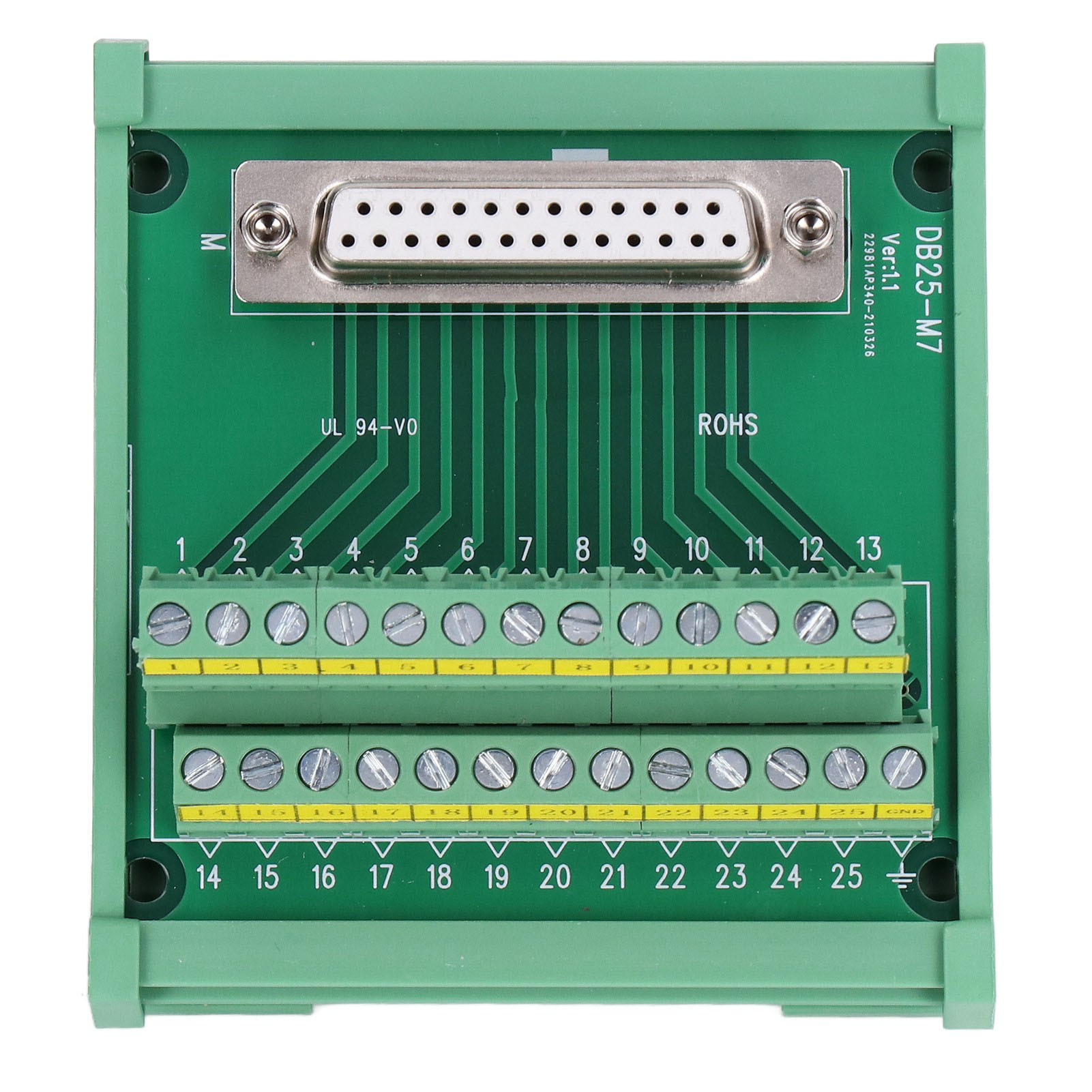Db25-auf-klemmenblock-adapterplatine, Rechte Weibliche Leiterplatte Mit Dc60v Db25-m7-gehäuse