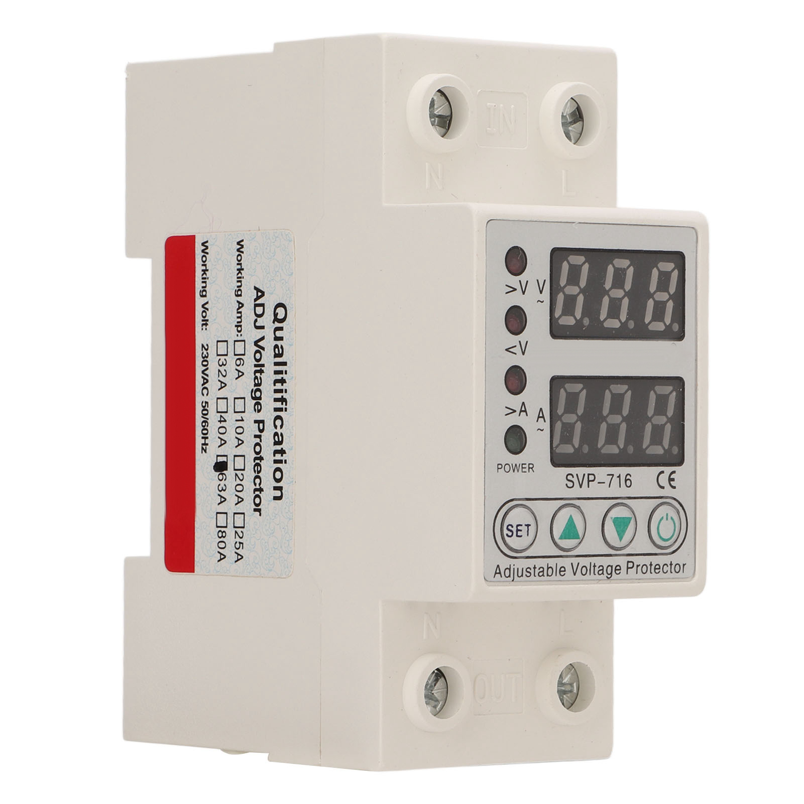 Überspannungs- Und Unterspannungsschutzgerät, Strombegrenzer, Einstellbarer Timer, Intelligent, Selbstrückstellend, Ac220v 63a (überstrom Von 1 Bis 63a)