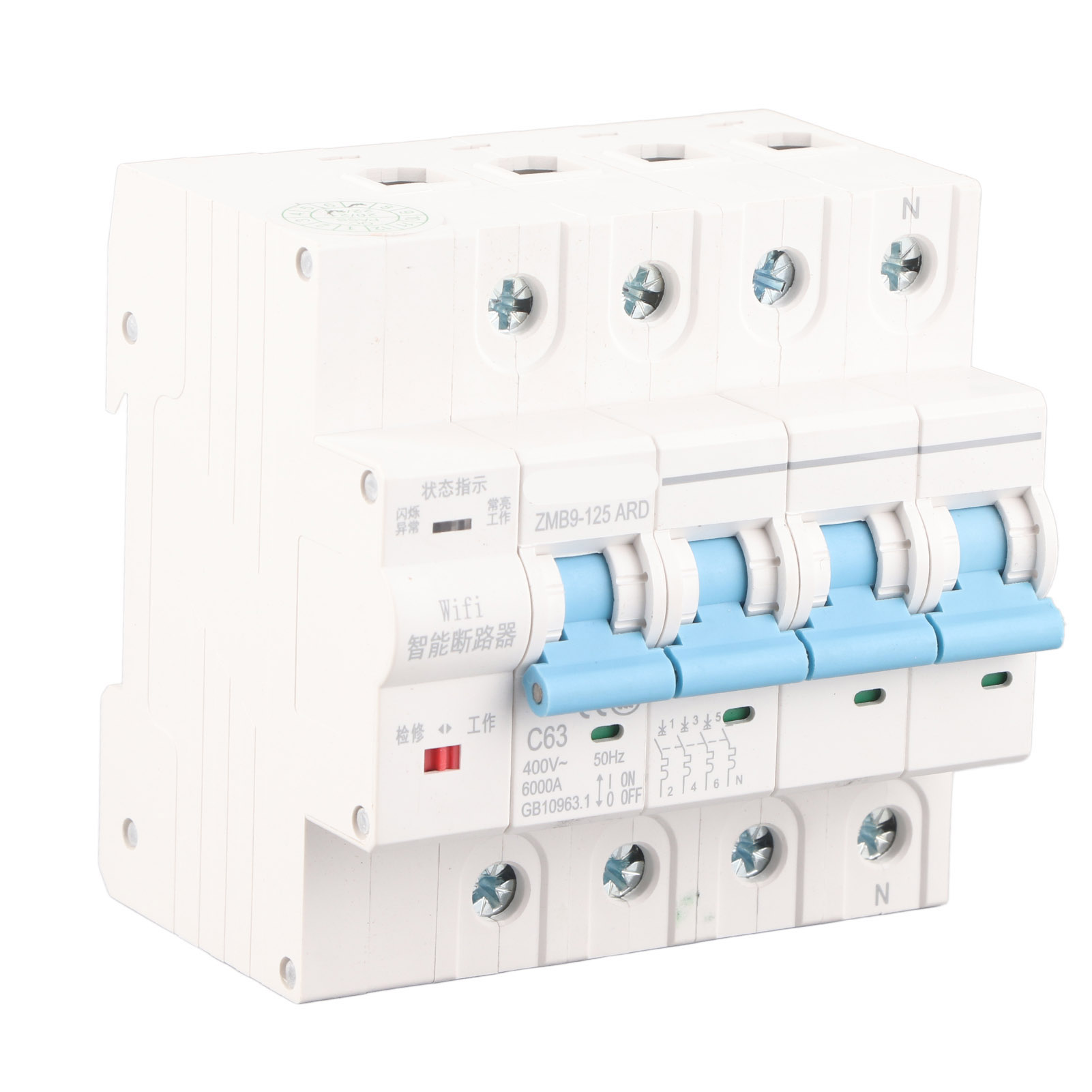 Intelligenter 4-poliger Wlan-leistungsschalter Mit Drahtloser Fernbedienung, 400 V, 63 A