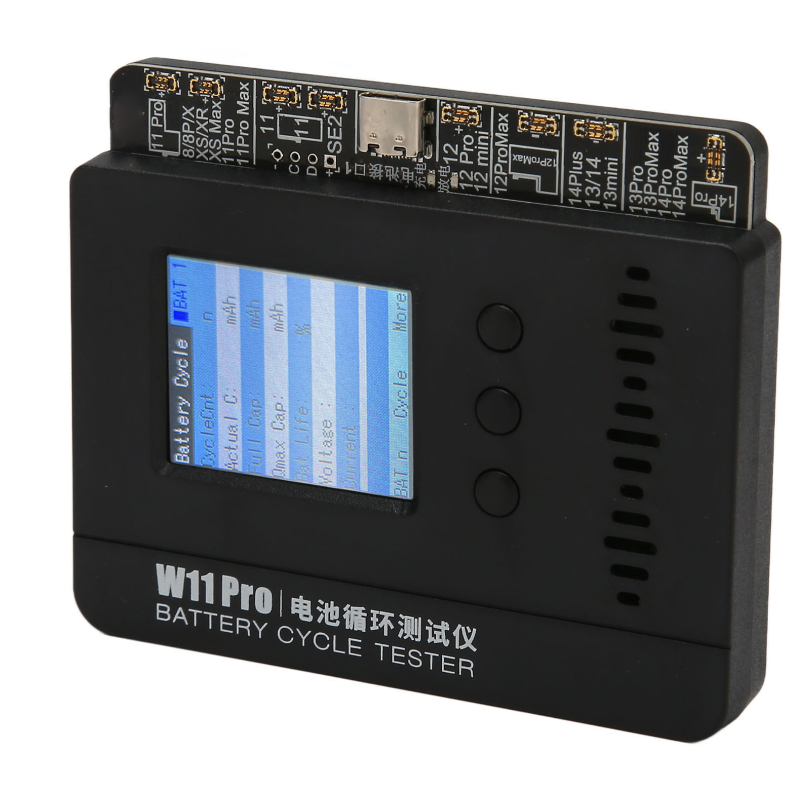 Kompakter Akkutester Mit Lcd-display Für Einzelne Zellen, Ermöglicht Schnelles Laden Und Entladen. Kompatibel Mit Iphone 8 Bis 14 (100–240 V, Eu-stecker).