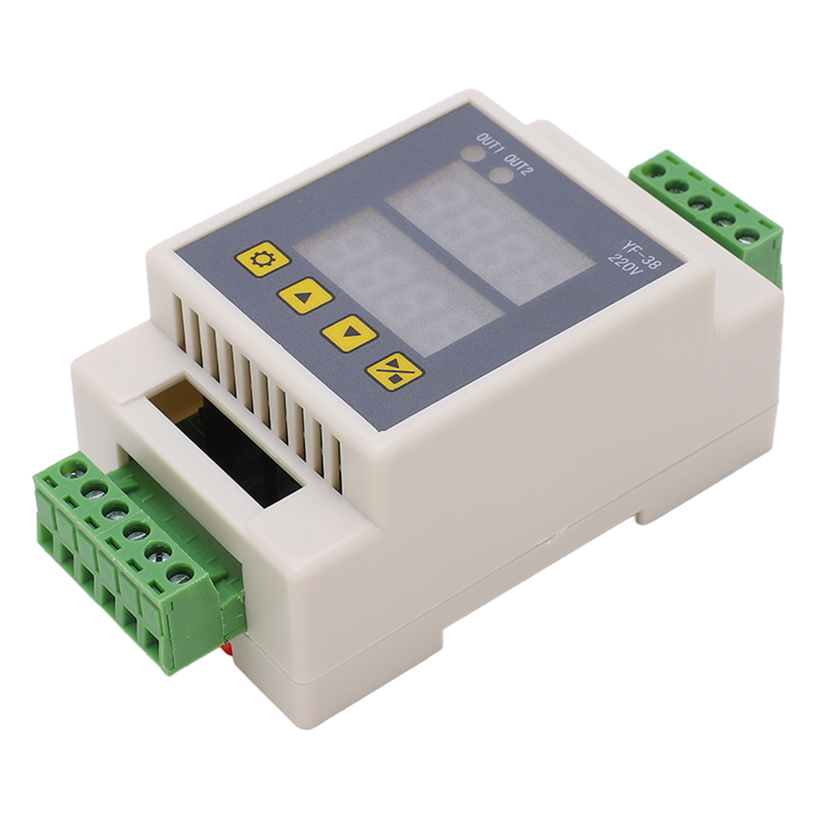 2-kanal-timermodul Mit Präziser Lcd-anzeige, Weißes Abs-timermodul, 7–27 V Dc / 220 V Ac-netzteil