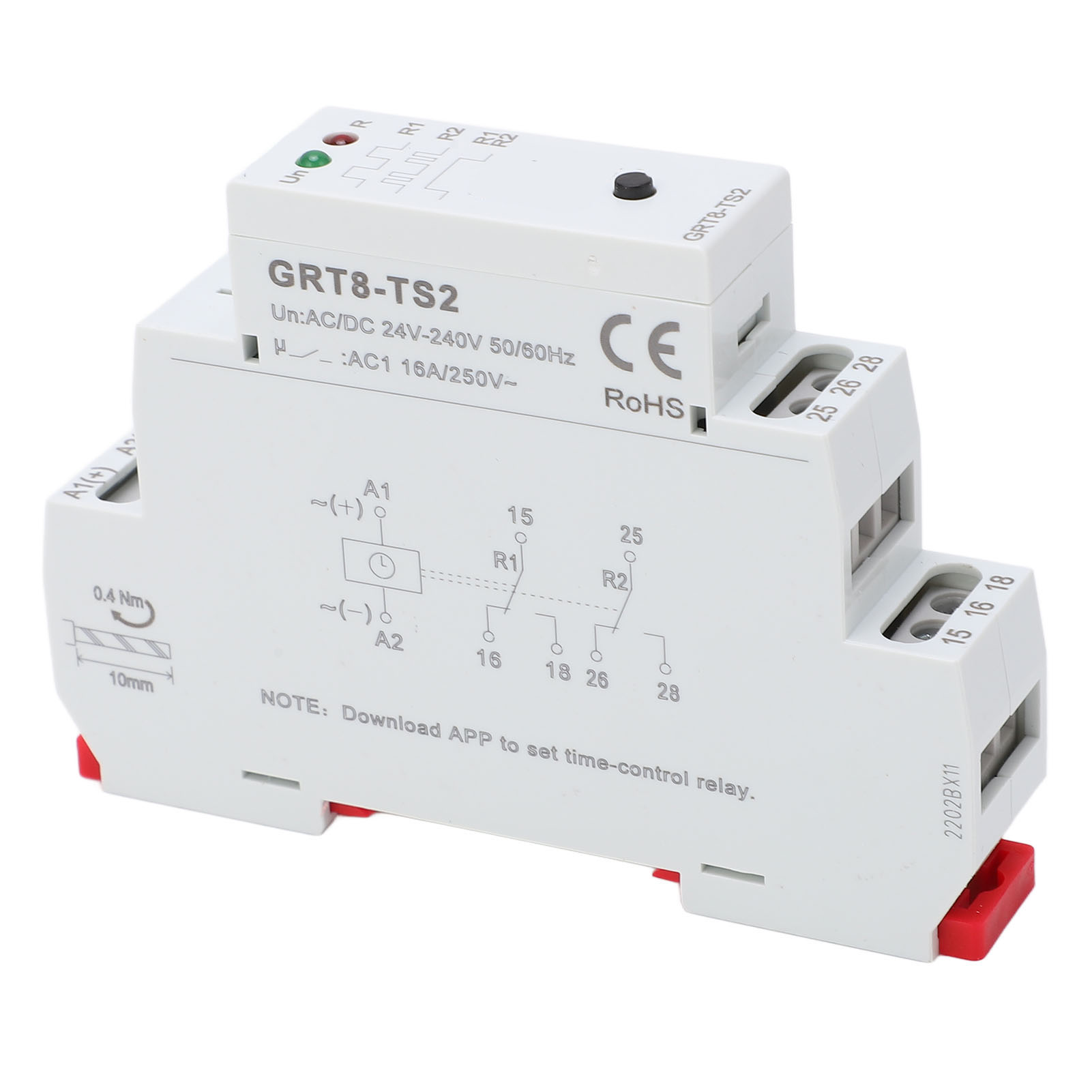 Zeitverzögerungsrelais, Flammhemmendes Abs-gehäuse, Hilfsrelais Mit Led-anzeige Für 24-240v Ac/dc-stromkreise