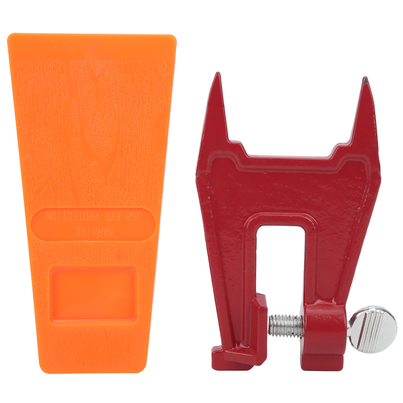14 Cm (5,5 Zoll) Orangefarbener Fällkeil Für Die Holzernte, Mit Stützzubehör Und Führungsplatte.