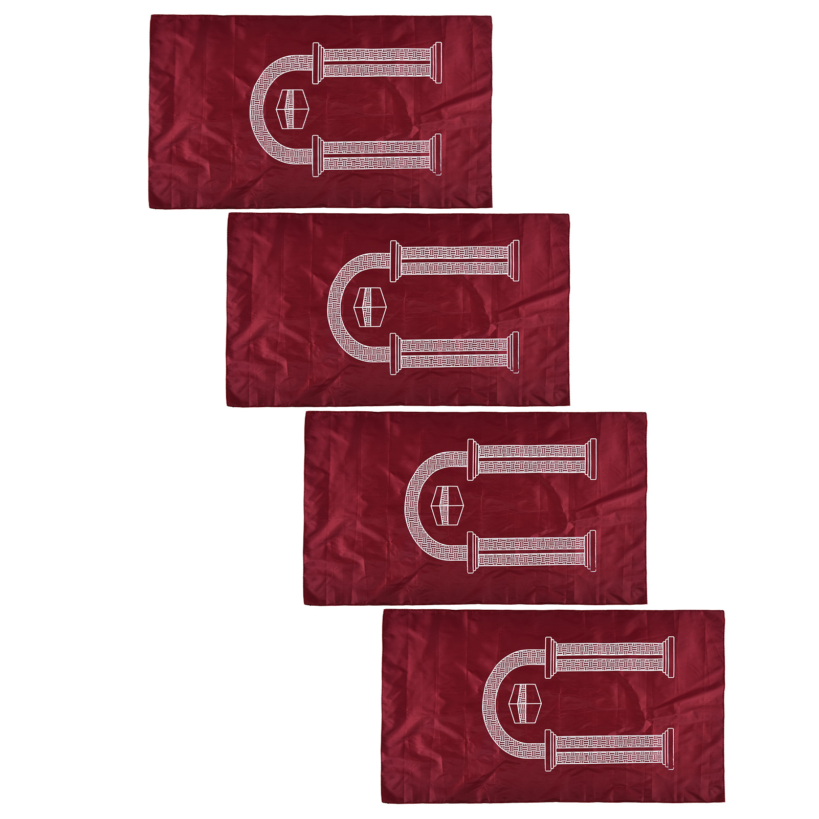 Set Mit 4 Leichten, Tragbaren Und Wasserdichten Gebetsdecken Aus Pu-leder Für Muslime, Erhältlich In 4 Farben (rot). Ideal Für Zuhause, Büro Und Reisen.