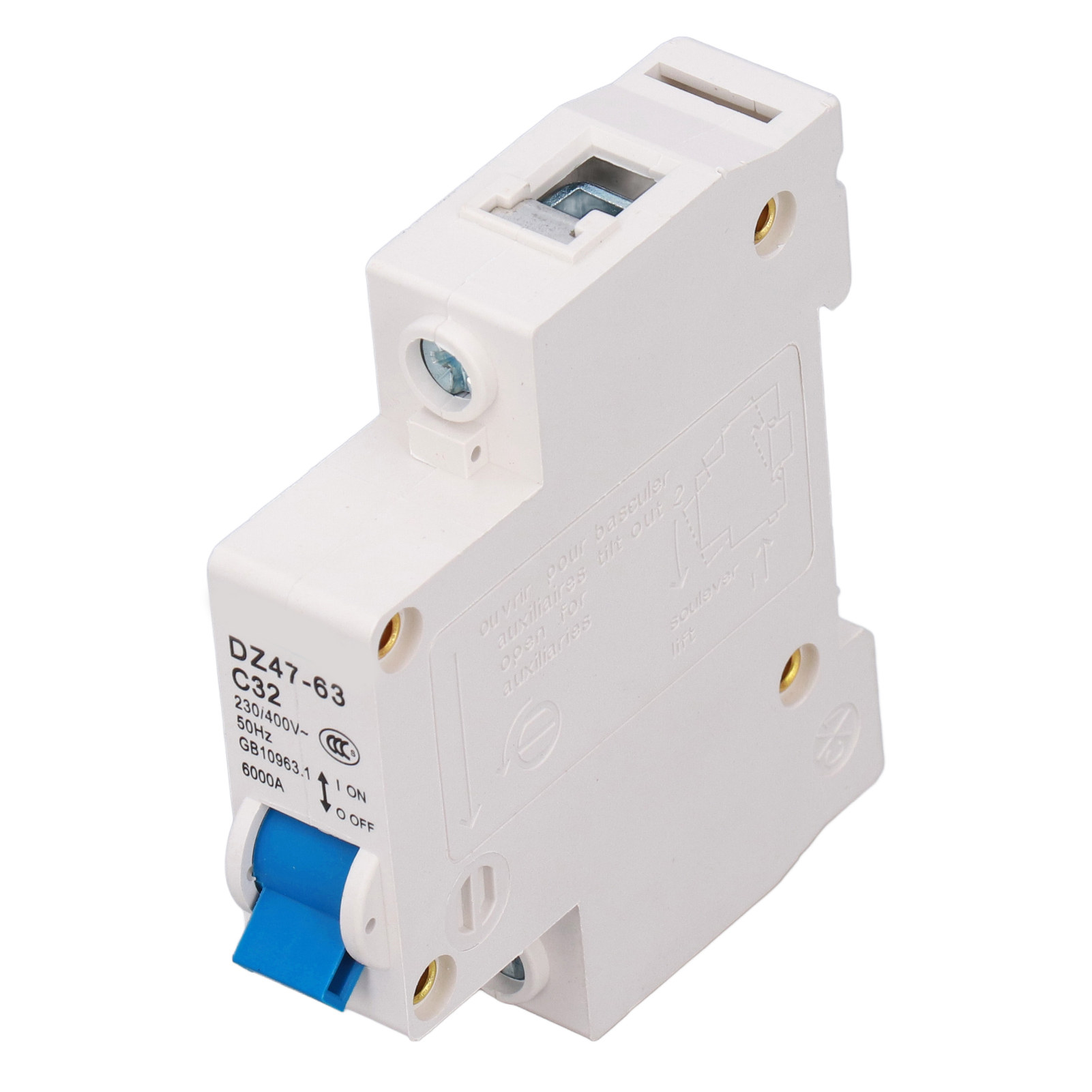 Einphasen-leistungsschalter (mcb) Zur Din-schienenmontage, Abschaltvermögen 6000 A, 230 V/400 V, 32 A, Für Den Hausgebrauch Oder Bürogebrauch.