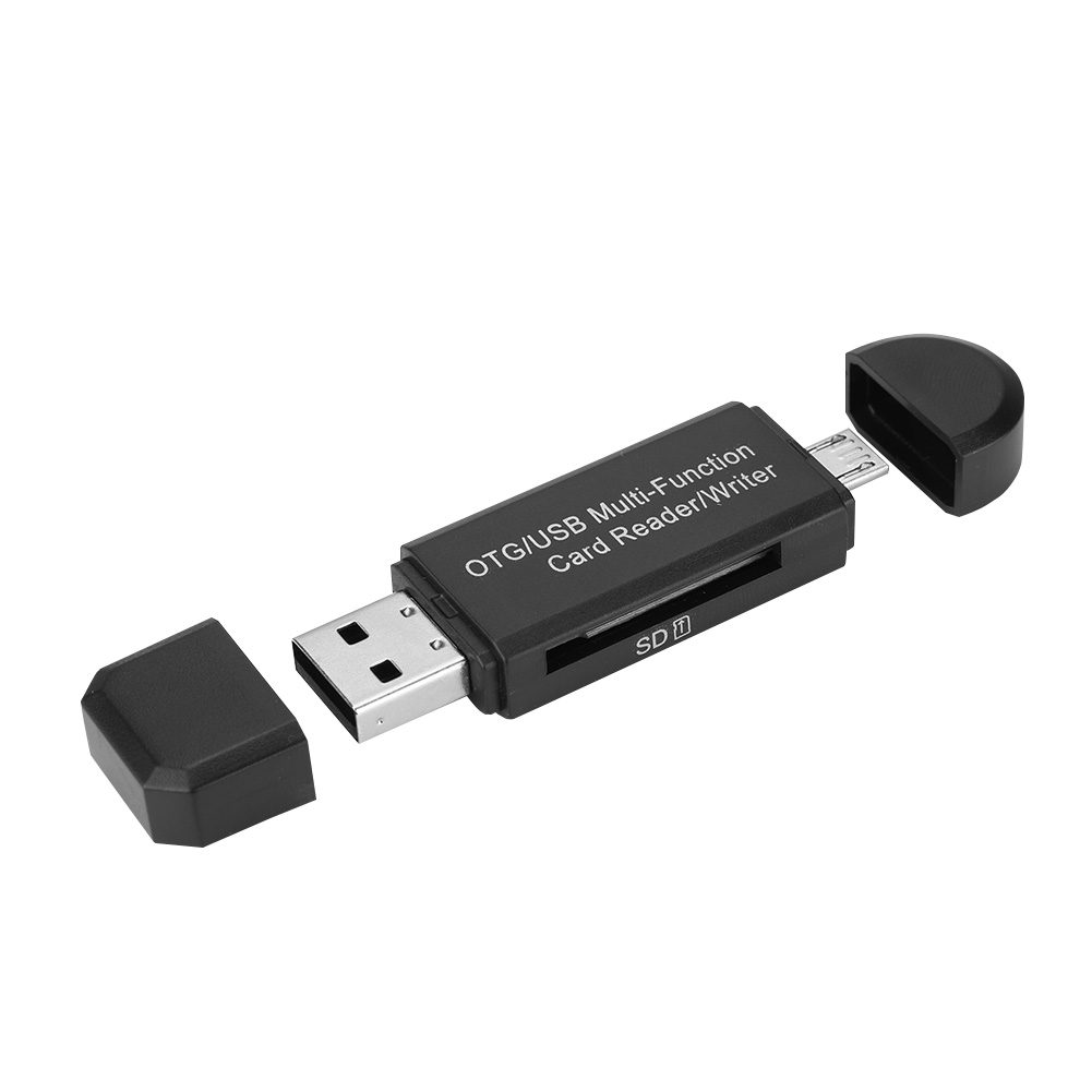 Multifunktionaler Usb-otg-kartenleser/-schreiber Für Micro-sd-, Sd- Und Tf-karten, Pcs Und Smartphones (schwarz)