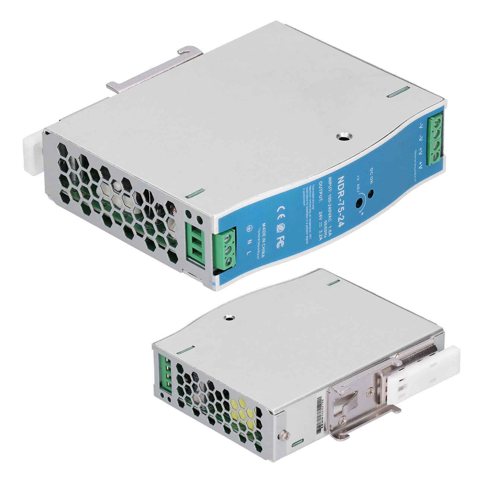 Industrielles Schienennetzteil Ndr-75-24, 3,2 A, 76,8 W, Schienenschalter, 100–240 V Ac