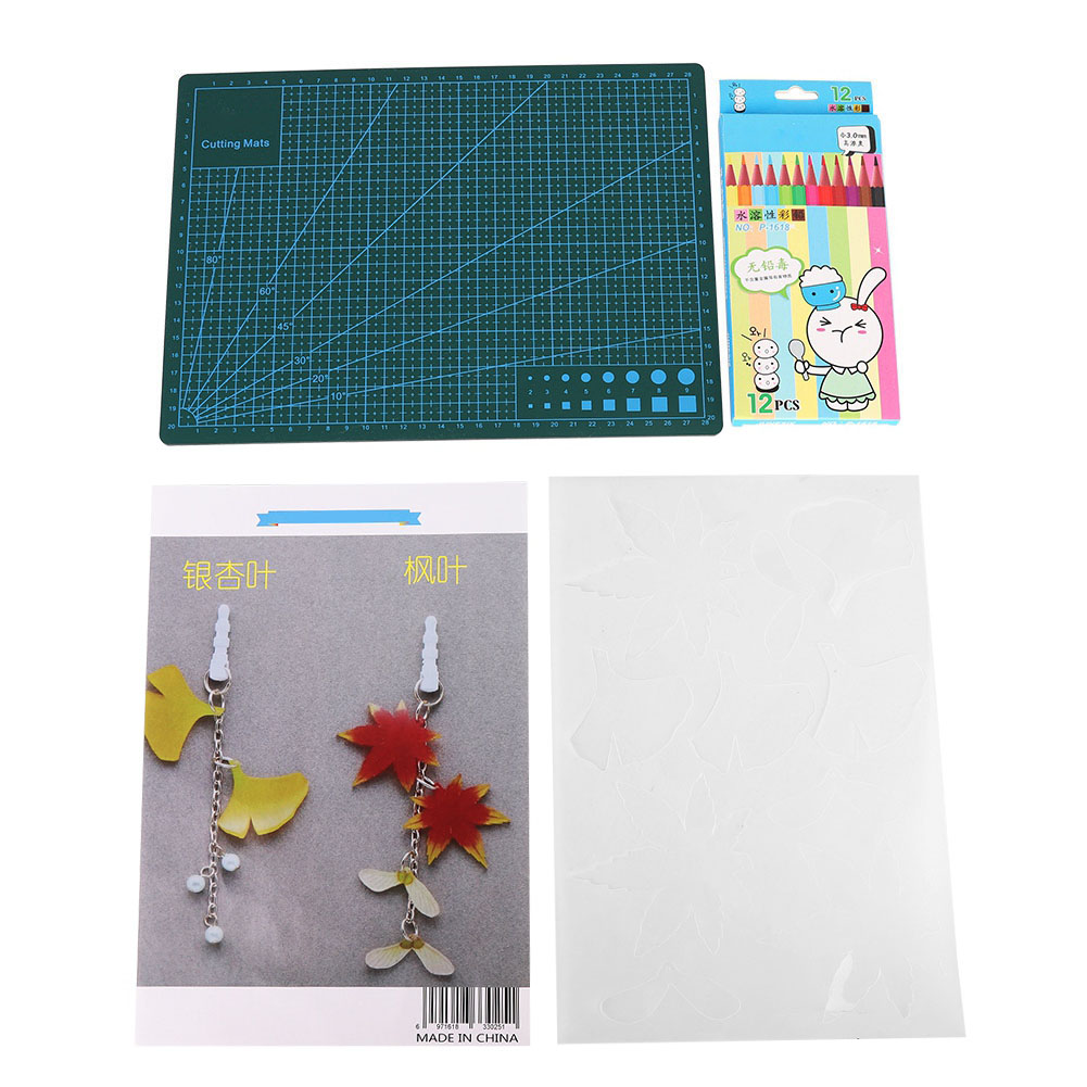 Schneidebrett Im A4-format In Form Eines Ahorn- Und Ginkgobaums, Mit Schrumpfschlauch Für Diy-projekte – Handgemachtes Bastelzubehör