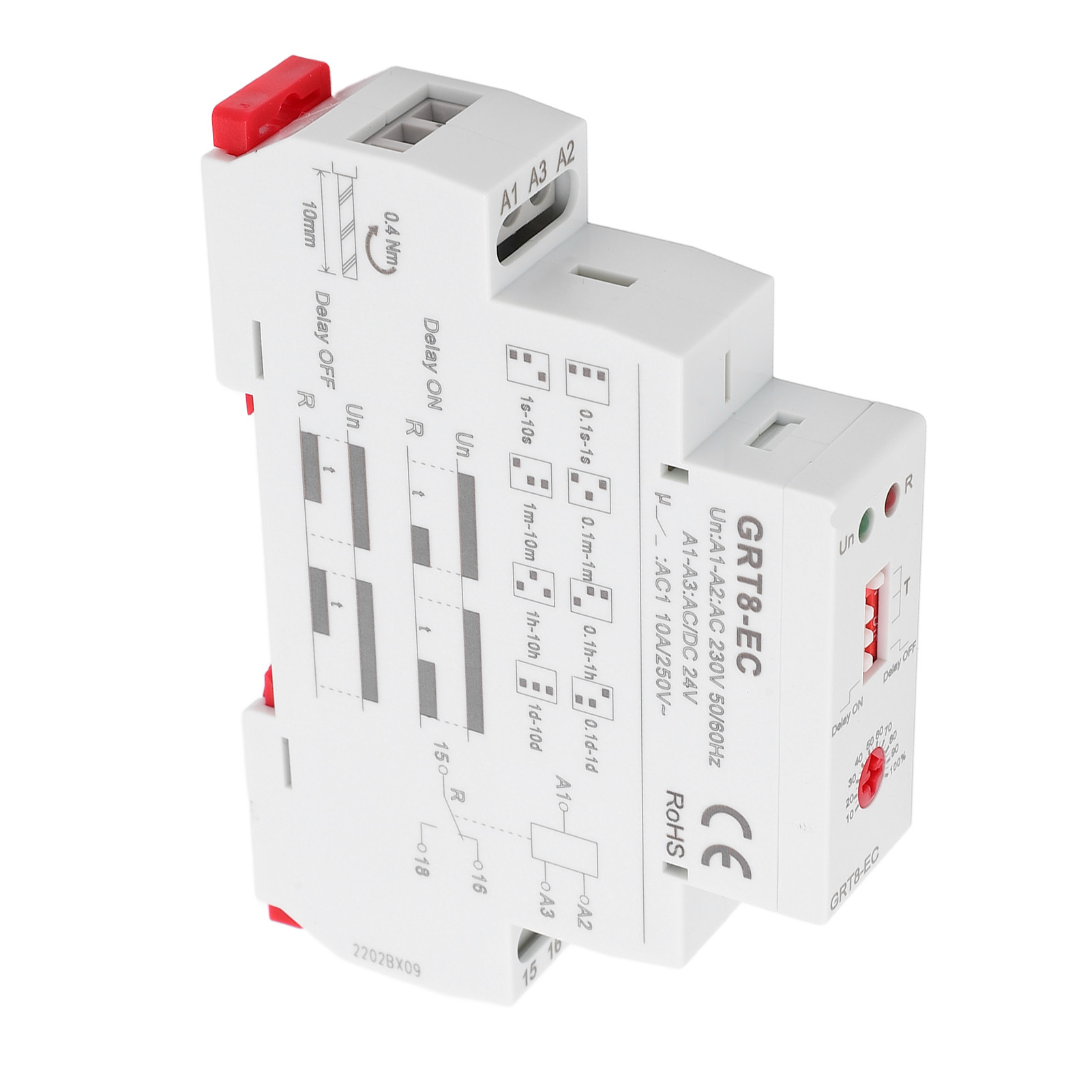 Multifunktionales Zeitverzögerungsrelais Mit Zwei Funktionen Und Led-anzeige, Kompatibel Mit Ac230v Oder Ac/dc24v.