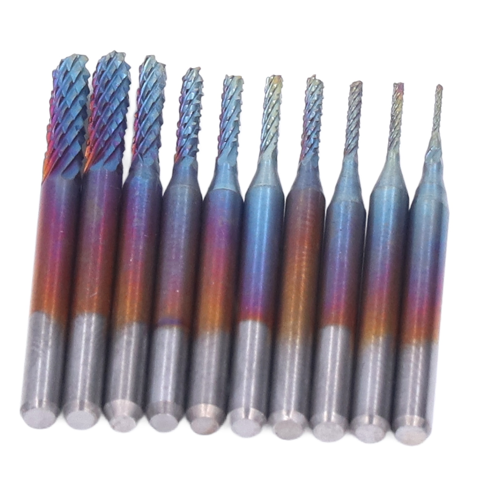 10 Cnc-rotations-schaftfräser Für Leiterplatten, 3,175 Mm (1/8 Zoll) Schaft, Blaue Ausführung, 0,8-3,175 Mm (0,8-3,175 Mm) Durchmesser.
