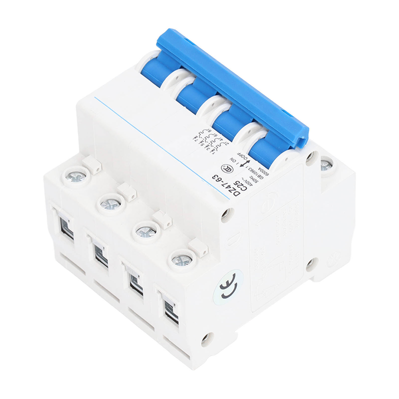 Miniatur-4p-leistungsschalter, Fehlerstrom-trennschalter, Din-schienenmontage, 400 V Ac, 25 A