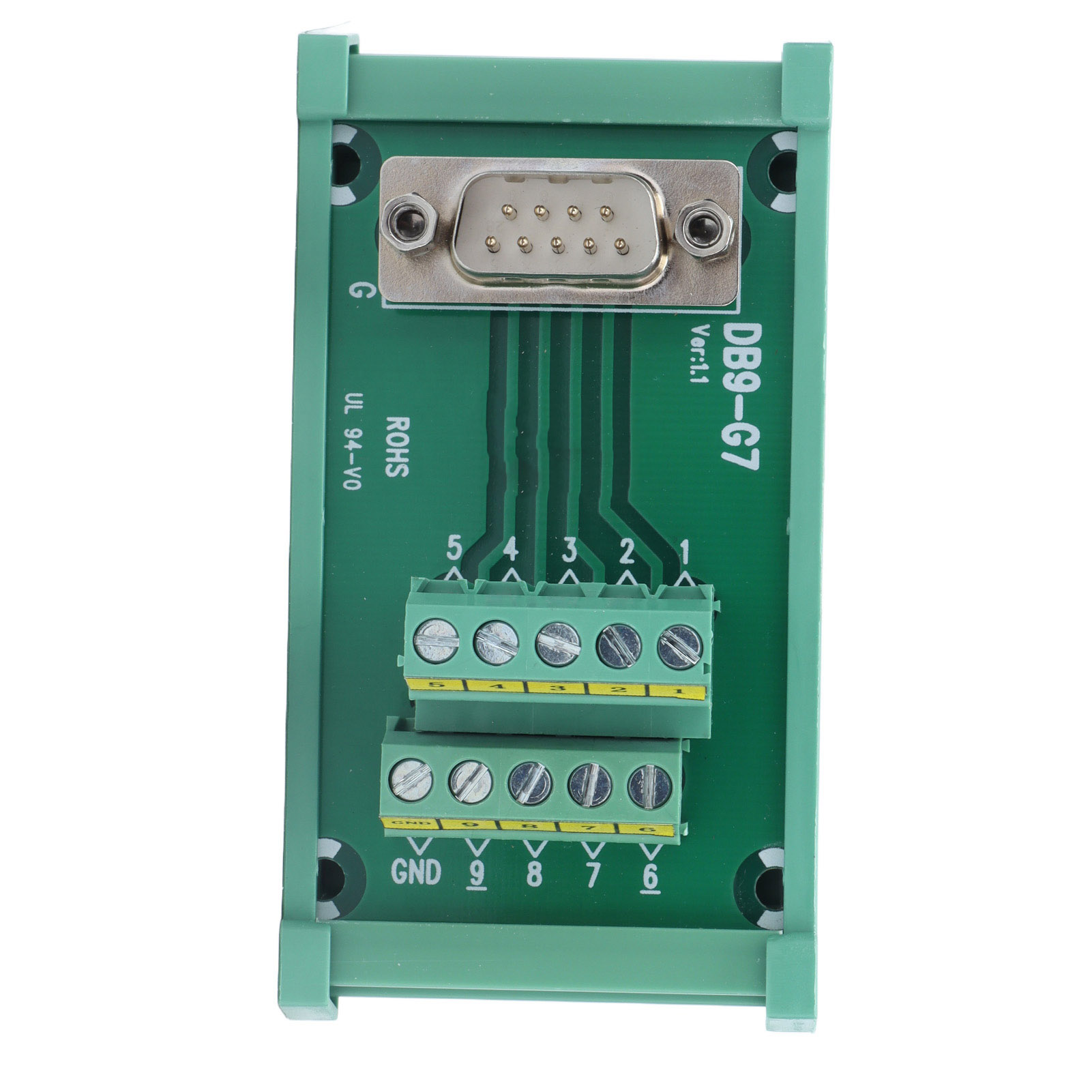 Adapterplatte Für Db9-stecker Auf Klemmenblock, Leiterplatte, Gerader Stecker Mit Gehäuse, Dc60v Db9-g7
