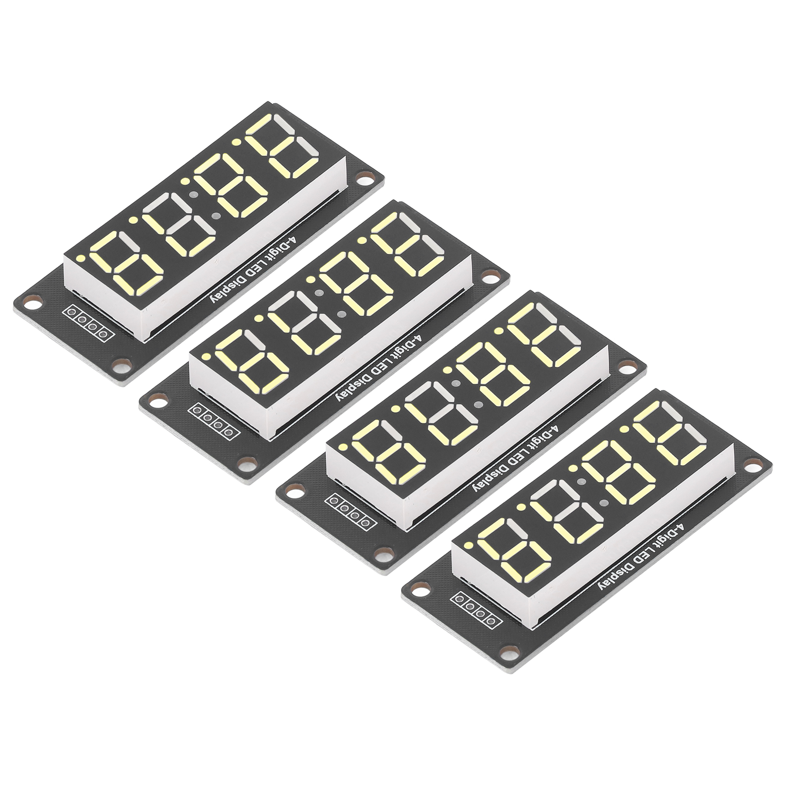 Packung Mit 4 Led-digitalanzeigen (4-stellig) Mit 7-segment-uhrmodul Tm1637, 14,2 Mm (0,56 Zoll), Gelb Mra041e