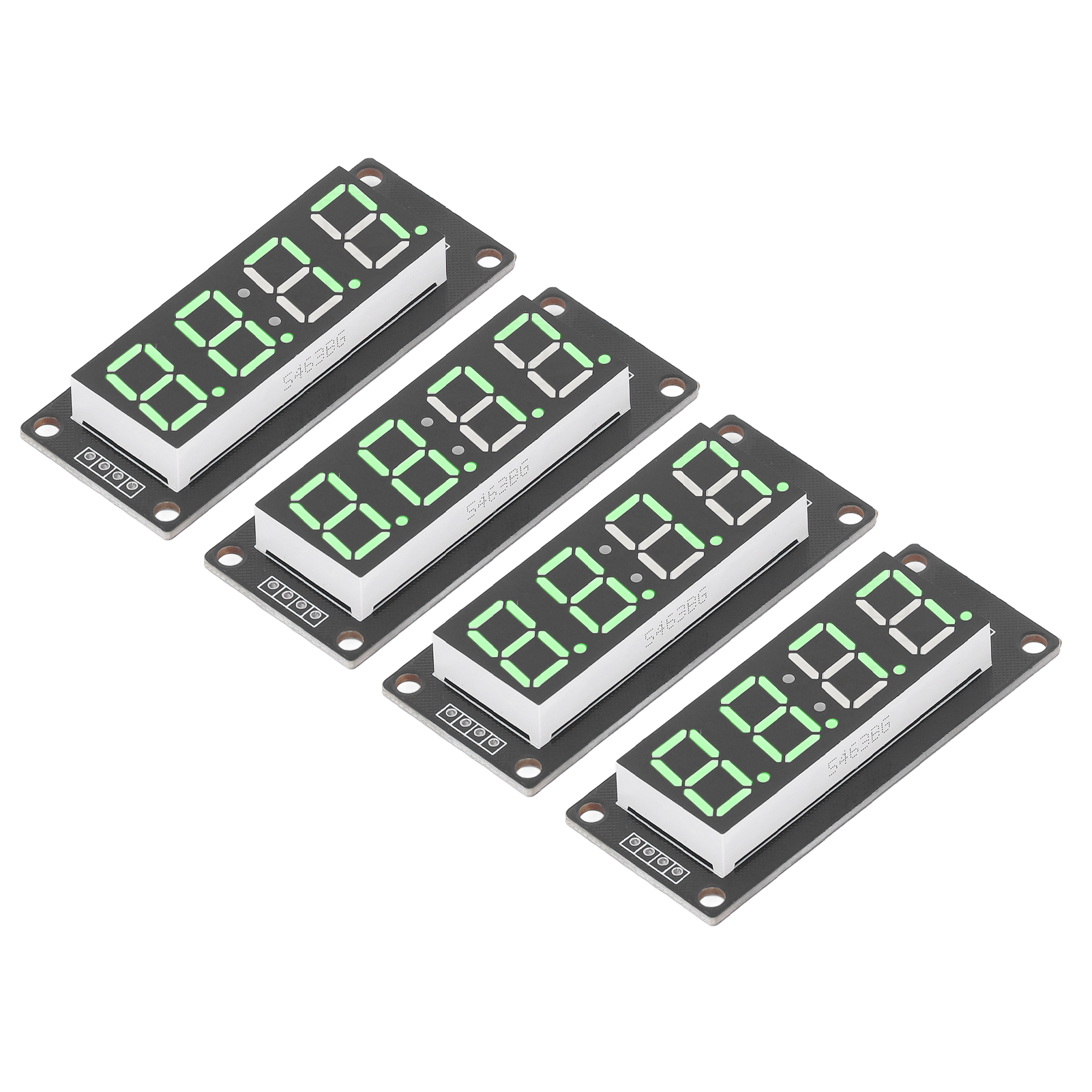 Satz Aus 4 Led-digitalanzeigen Mit 4 Ziffern Und 7 Segmenten, Tm1637-uhrmodul, Grün, 0,56 Zoll, Mra041a