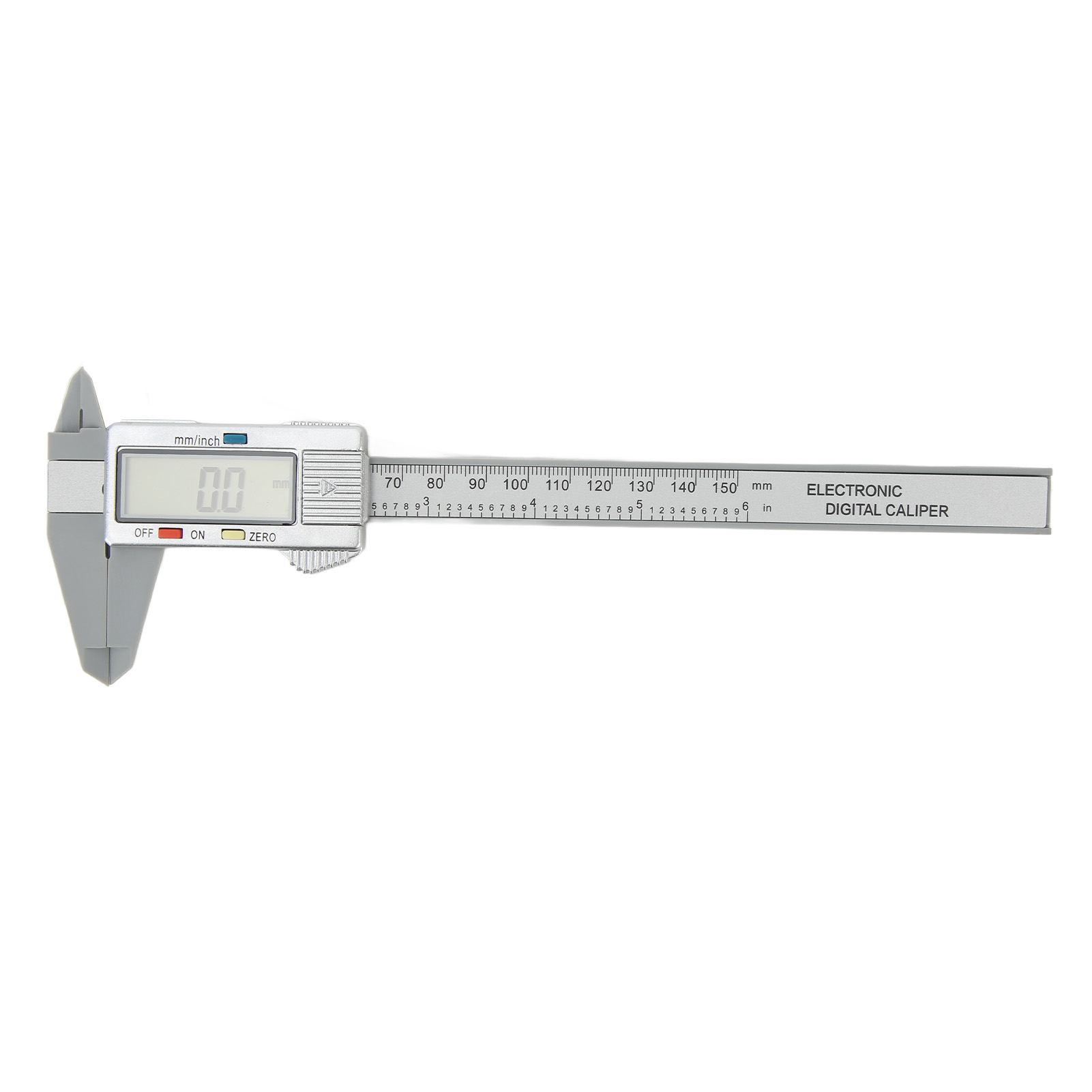 Elektronischer Digitaler Messschieber Mit Lcd-anzeige, 150 Mm (6 Zoll), Zoll/millimeter-umrechnung, Pa66 Silber
