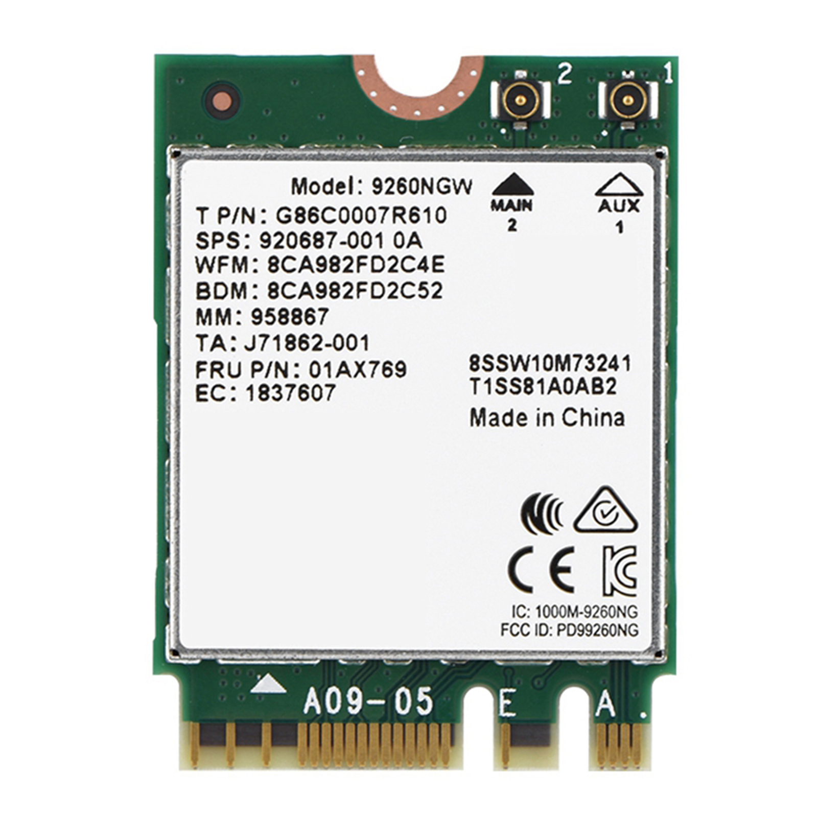 Dualband-wlan-karte (2,4 Ghz + 5 Ghz) Mit Hoher Geschwindigkeit Und Bluetooth 5.0 Für Pc/laptop (ngff M.2)
