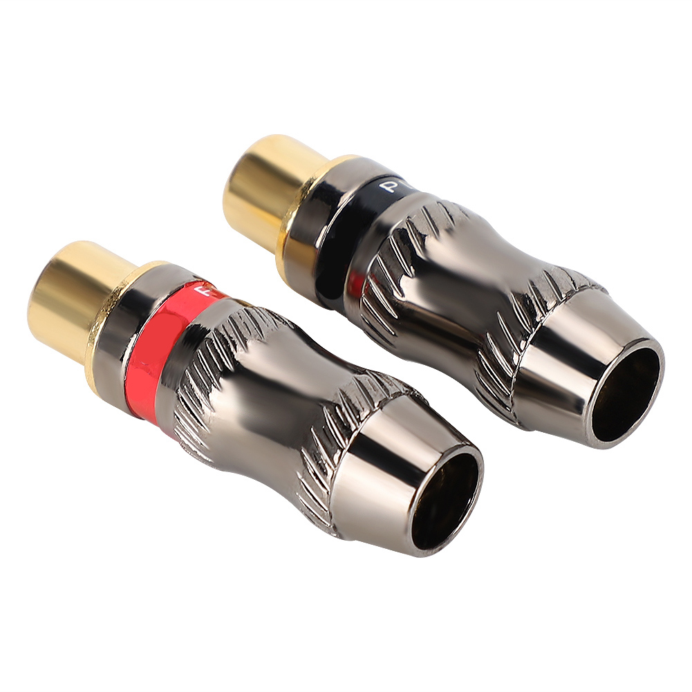 Set Mit 2 Vergoldeten Rca-buchsen Aus Zinklegierung Zum Löten, Für Diy-audiokabelverlängerungen