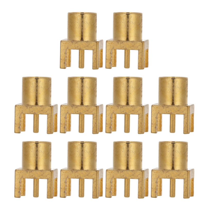Packung Mit 10 Mcx-buchsen Zum Auflöten Auf Leiterplatten, 4 Pins, Ofc-material, 50 Ohm