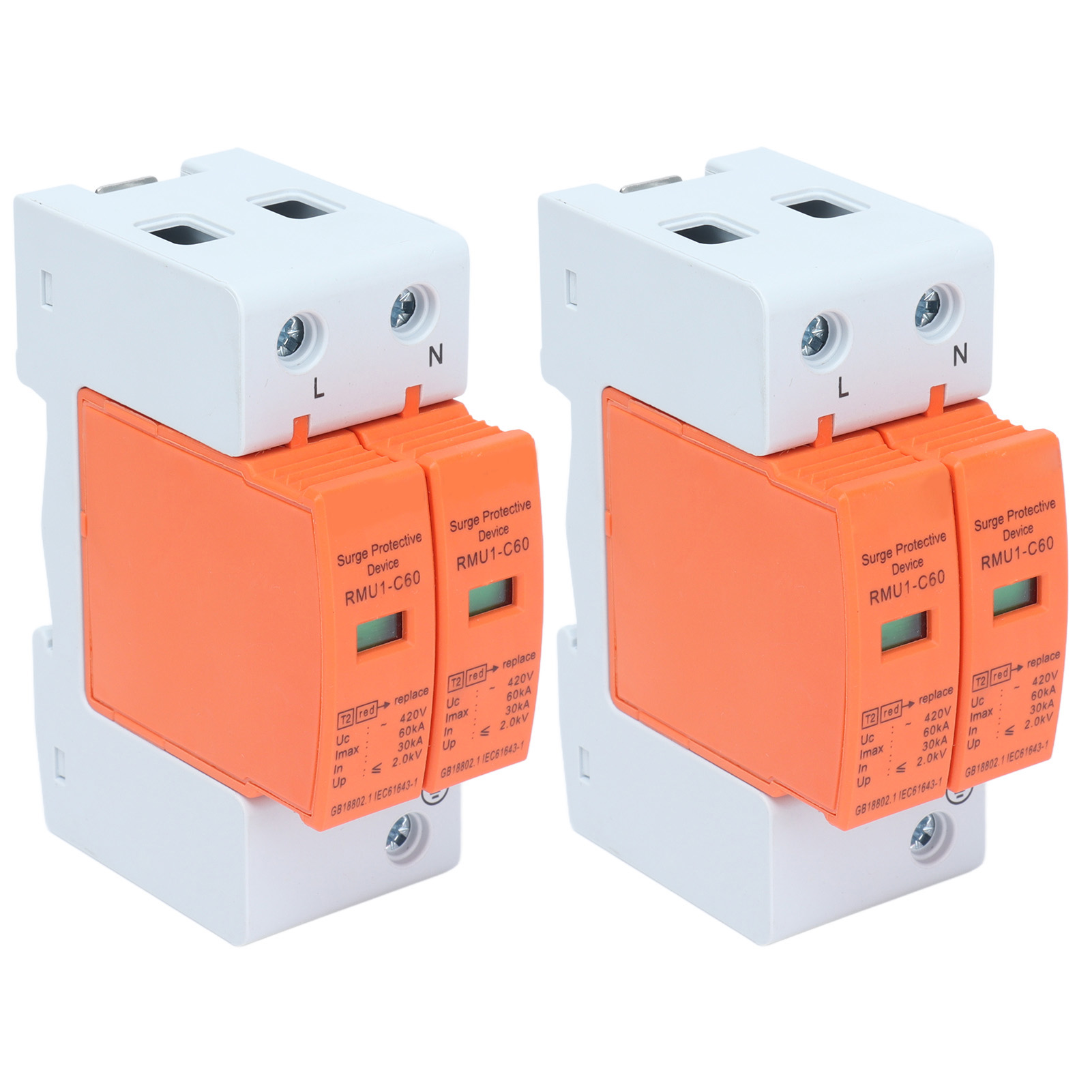 2 Spd-überspannungsschutzgeräte, Überspannungsableiter, 2p 420v Rmu1-c6060ka Imaximum Hausanschlusskasten