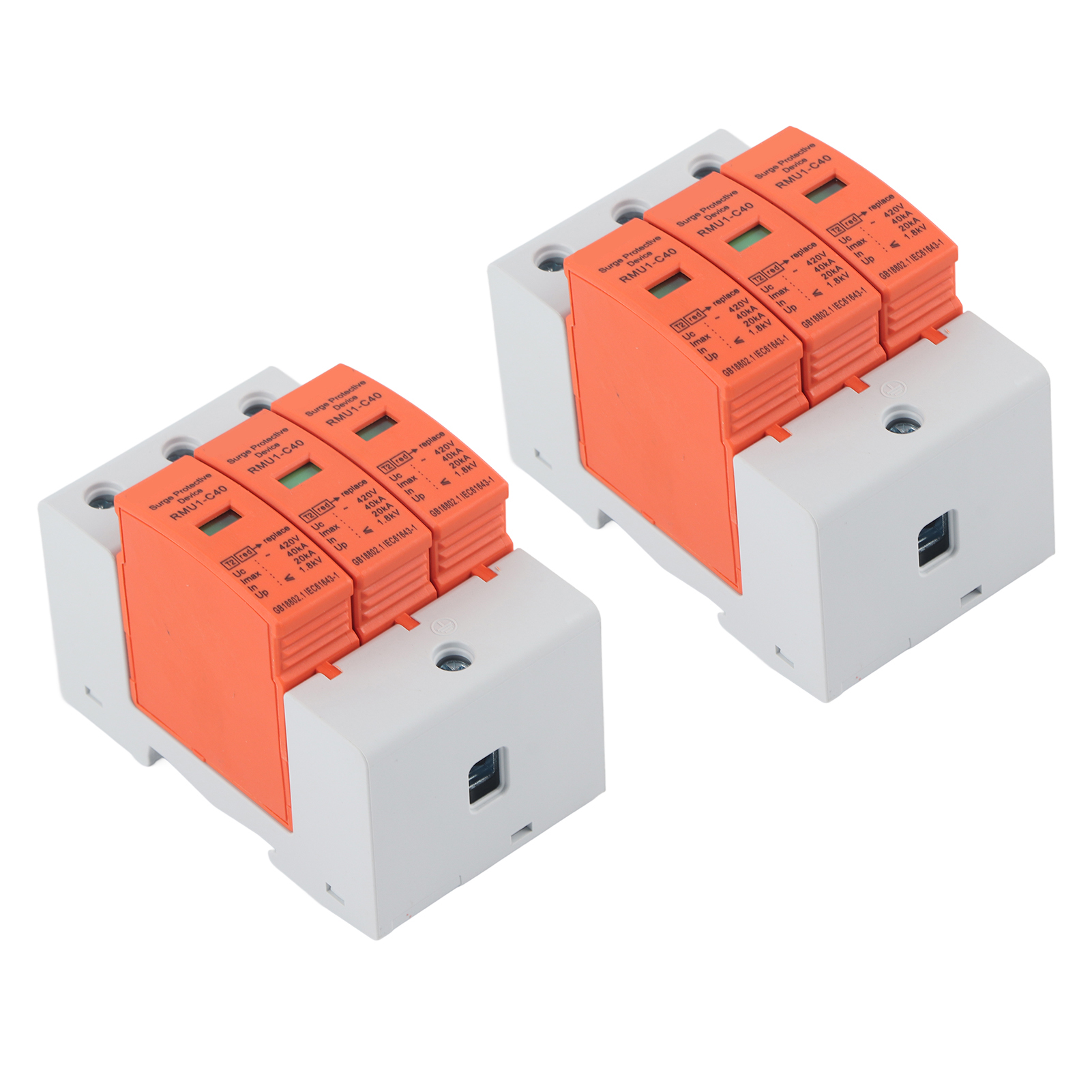 2 Din-schienen-überspannungsschutzgeräte, Dreipoliger Überspannungsableiter, 420 V Ac, Rmu1-c40