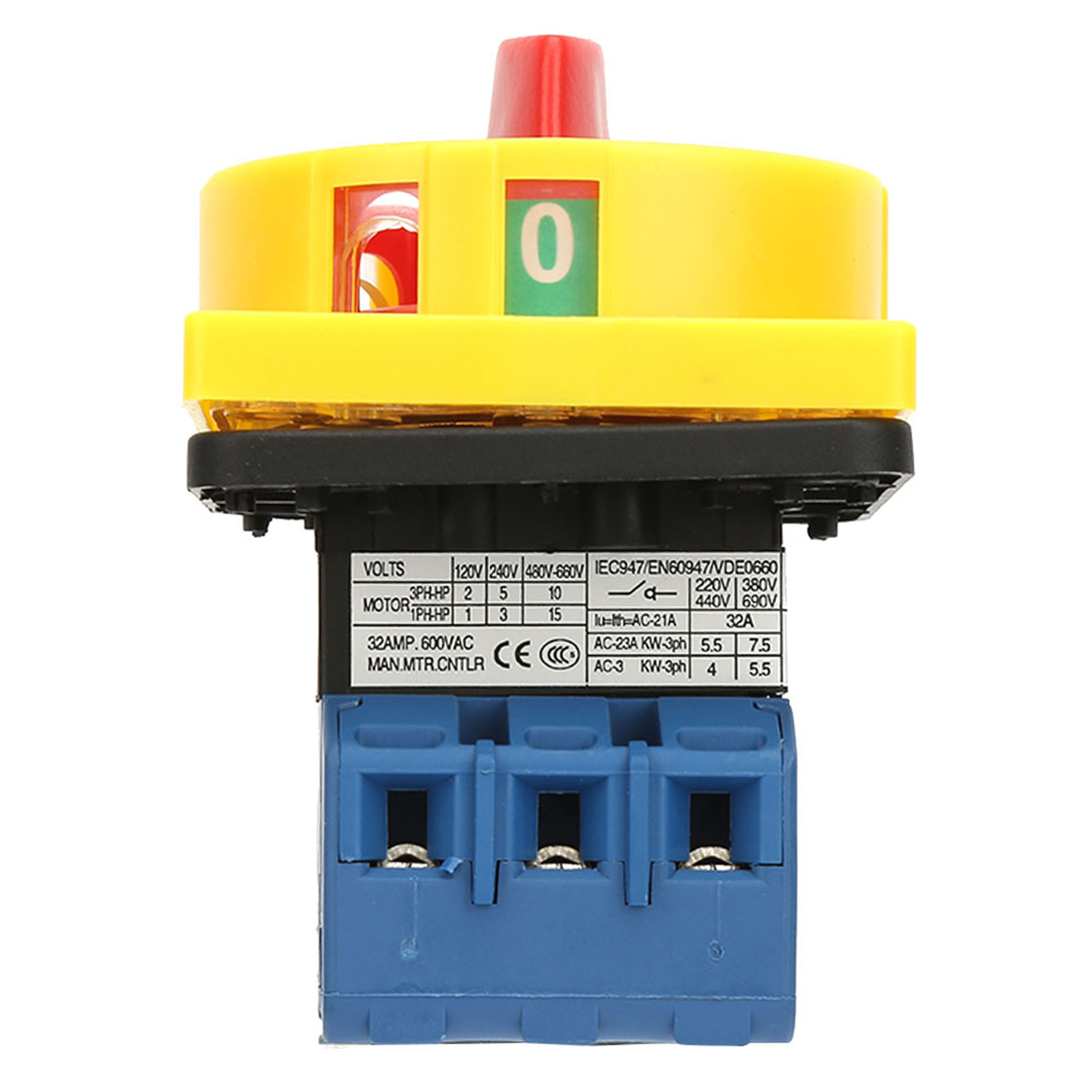 25a/32a Lastleistungsschalter, Dreipolig, 2-positionen, Drehnocken, Ein/aus (32a)