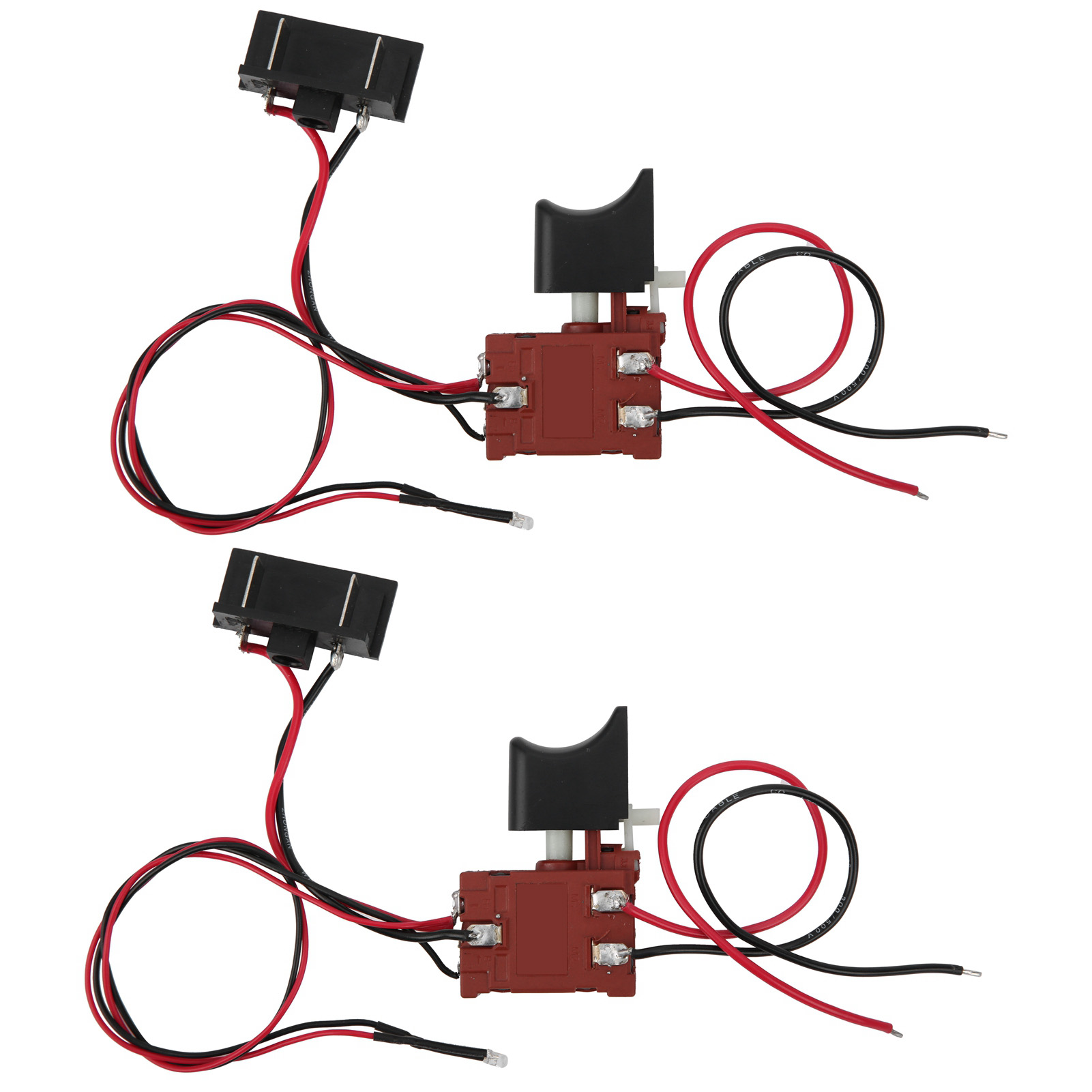 Set Aus 2 Sägenschaltern Mit Variabler Drehzahl, Auslöser Und Kontrollleuchte.