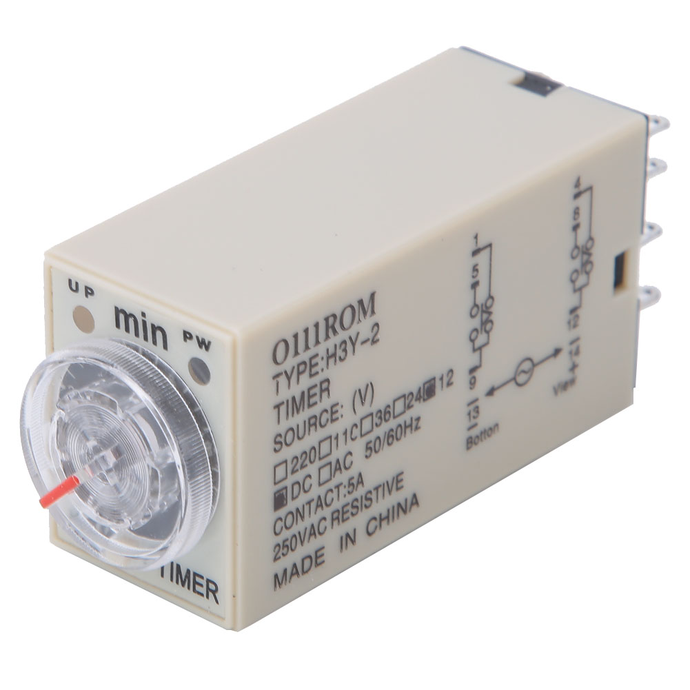 Hochpräzises 8-poliges Zeitverzögerungsrelais H3y-2 Für Haushaltsgeräte Und Elektrische Geräte, 0–10 Minuten Verzögerung, 12 V Dc
