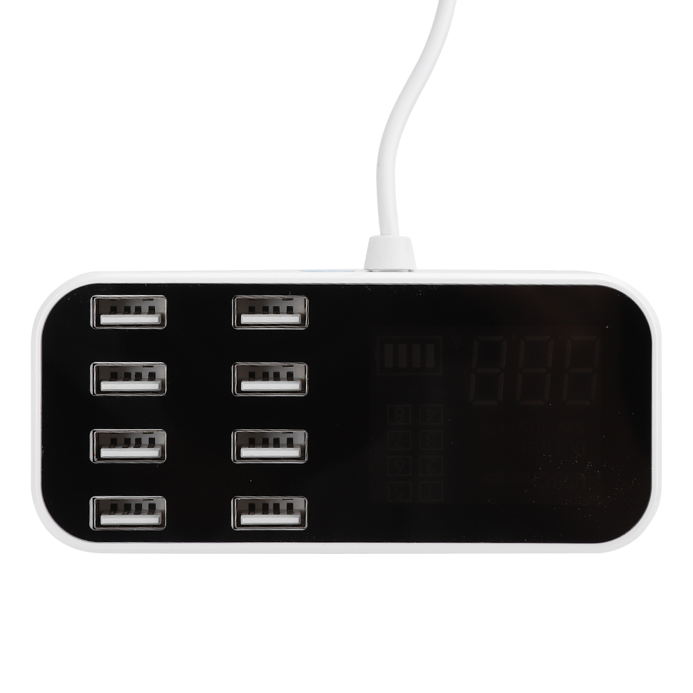 8-port-ladestation, Usb-adapter, Kfz-ladegerät Mit Led-anzeige, 40 W Für Smartphones