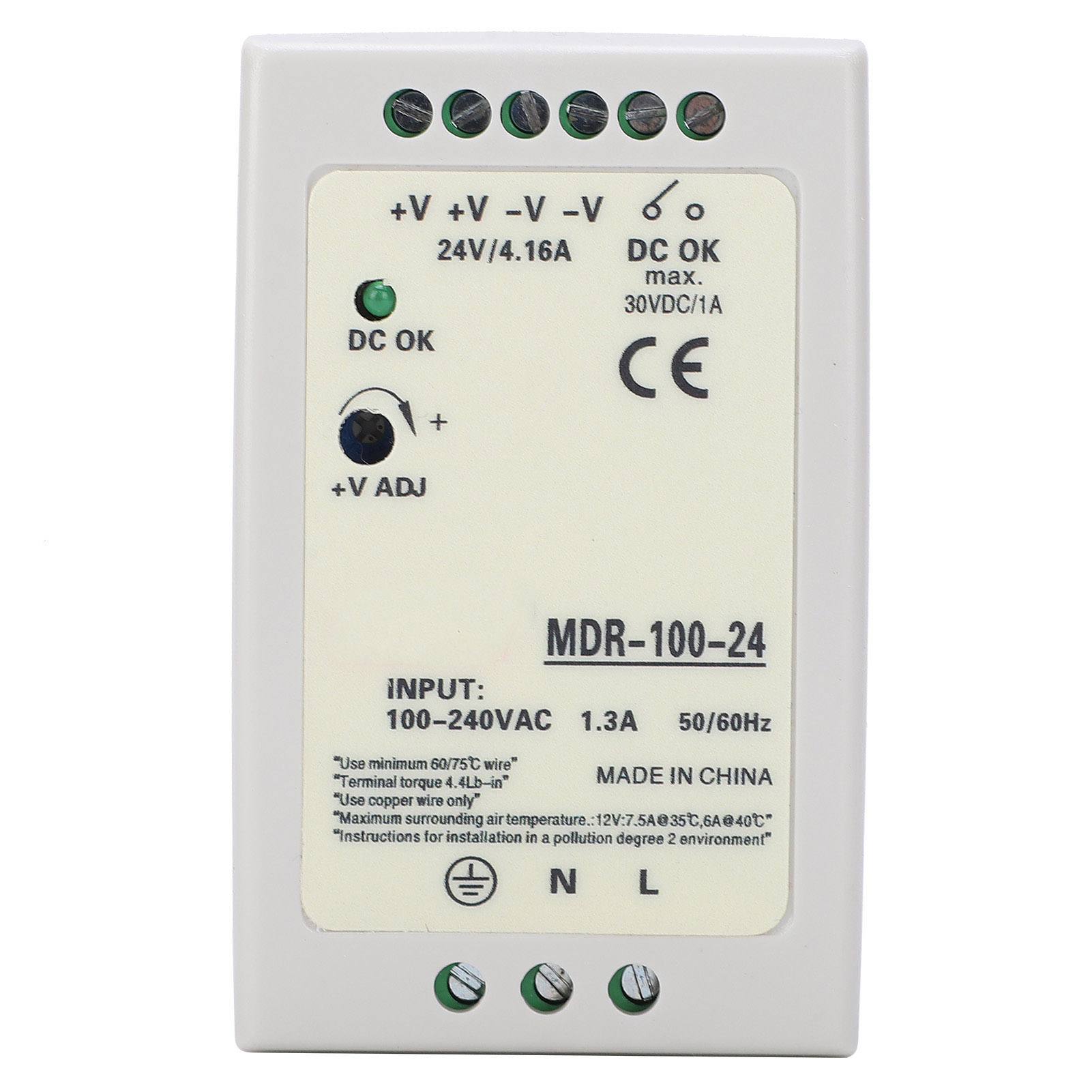 Berm Mdr-100-24 Din-schienen-schaltnetzteil: 100 W/24 V/1,3 A Ausgang, 100–240 V Ac Eingang
