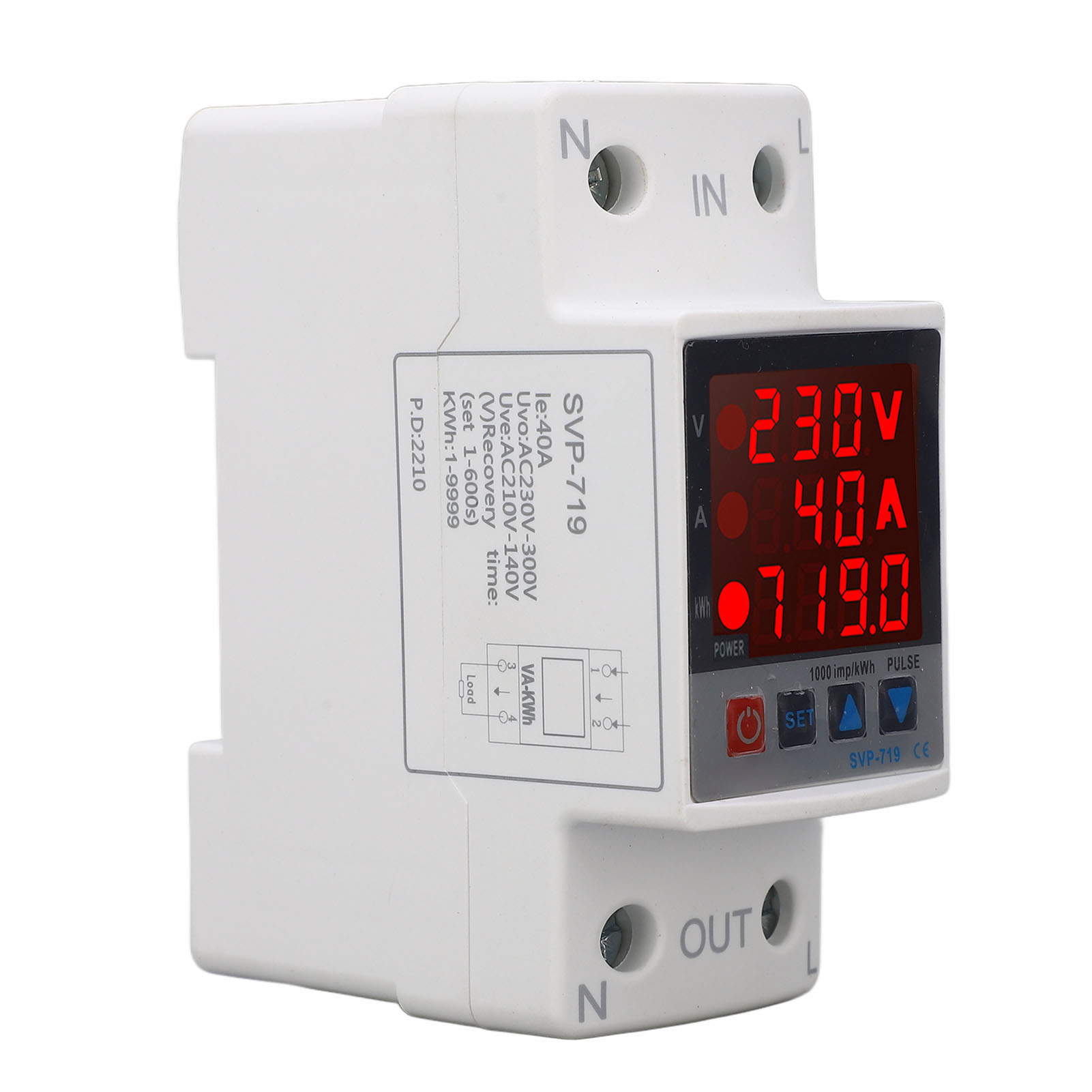 Intelligentes Über- Und Unterspannungsschutzgerät, Einstellbar Und Mit Automatischer Rückstellung, 220 V Ac, 40 A