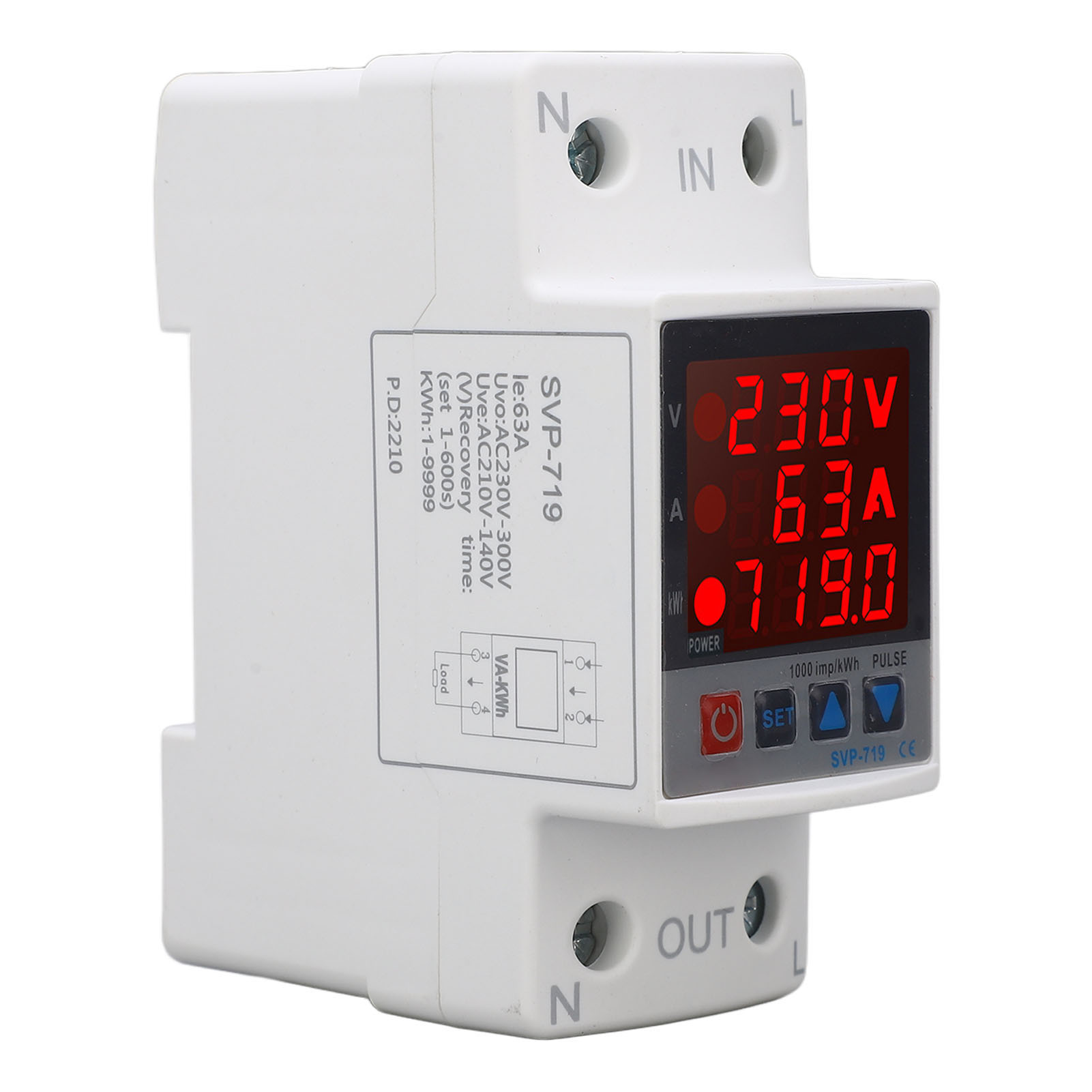 Intelligentes Über- Und Unterspannungsschutzgerät, Einstellbar Und Mit Automatischer Rückstellung, 220 V Ac, 63 A