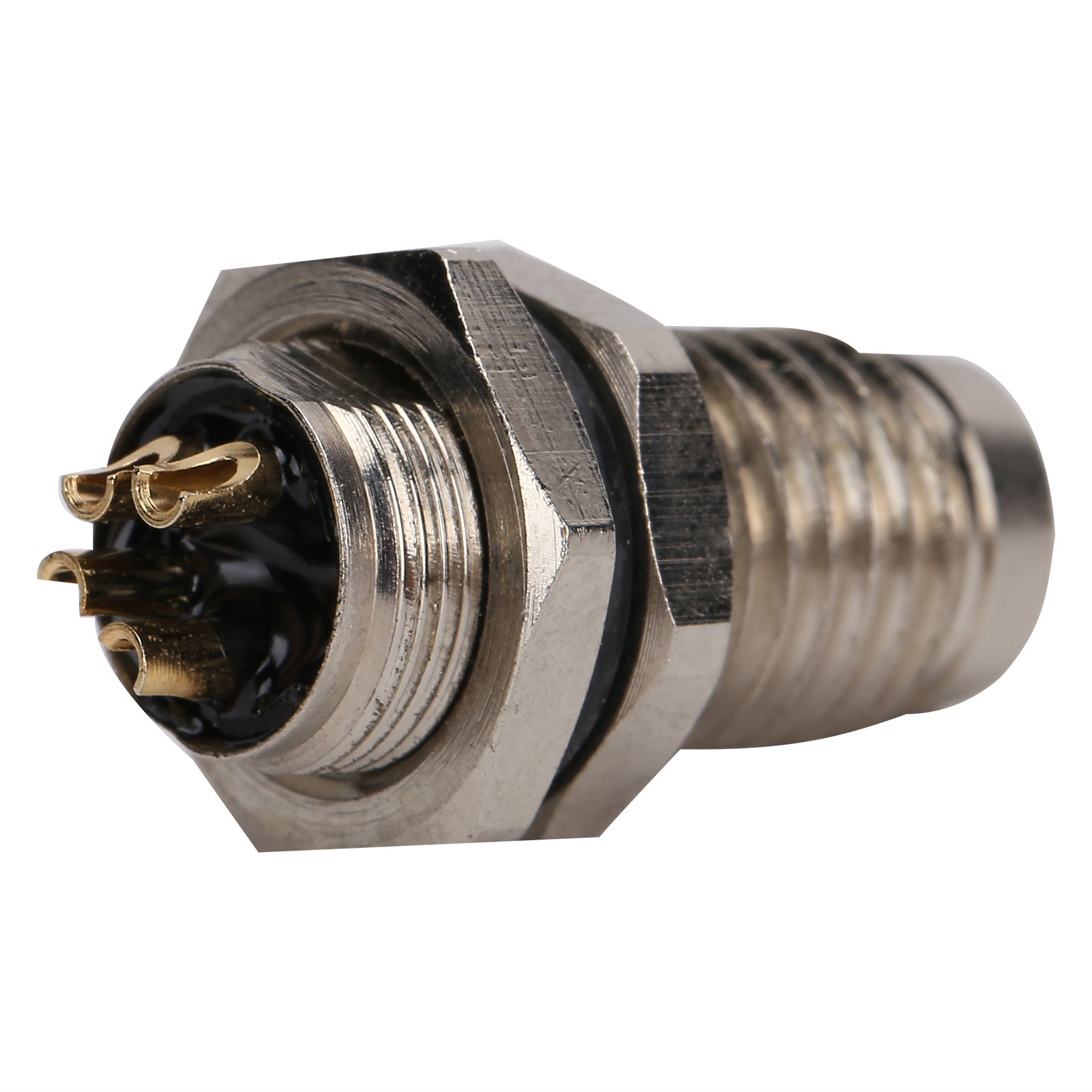 M8 4-poliger Luftfahrtstecker, Metallschnittstelle, Vernickeltes Messinggehäuse, Schutzart Ip67 Für Stecker