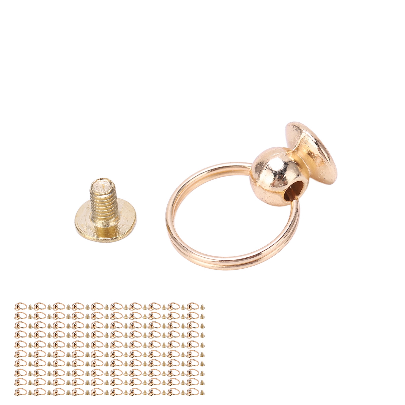 Packung Mit 100 Mönchsnieten Mit Zugringen, 8 Mm, In Hellem Kupfer, Doppelter Zugring Zur Herstellung Von Kleidung, Taschen Und Schuhen (gold).