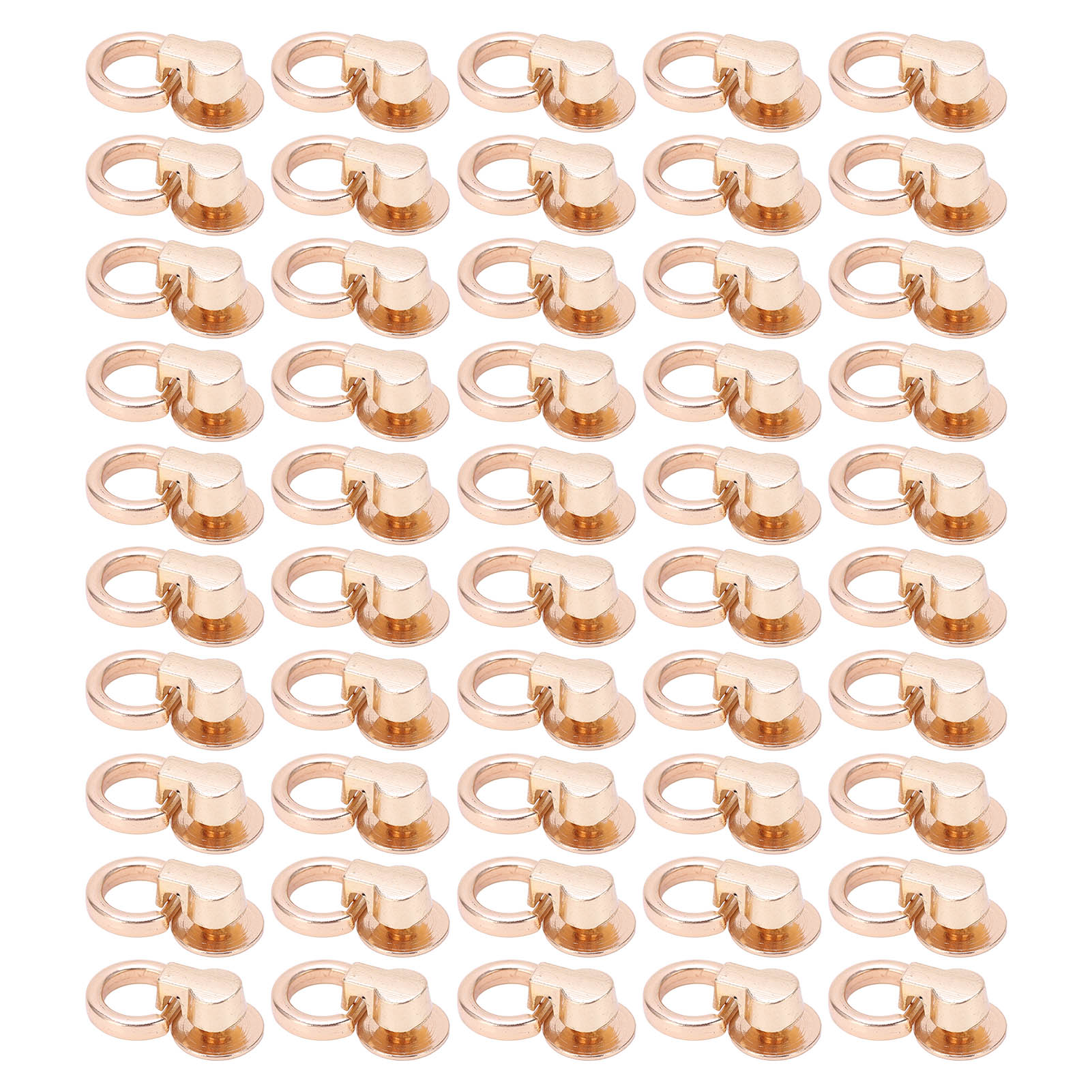 Packung Mit 50 Mönchsnieten Mit Zugringen, In Hellem Kupfer, Mit 13 X 12 Mm Rundkopf, Zur Herstellung Von Kleidung, Taschen Und Schuhen (gold).